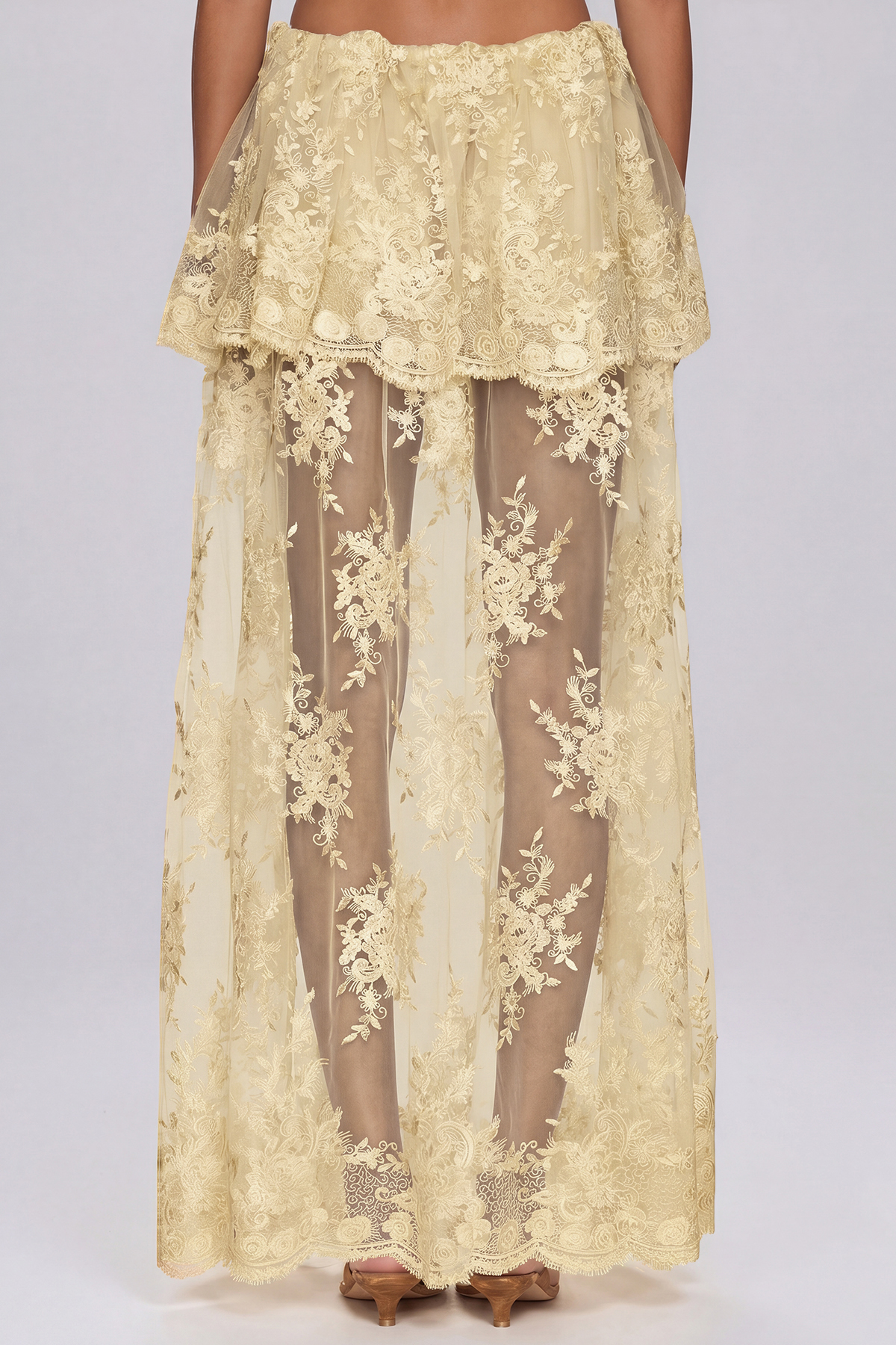 Fergal Lace Ruffle Floral Skirt Set  