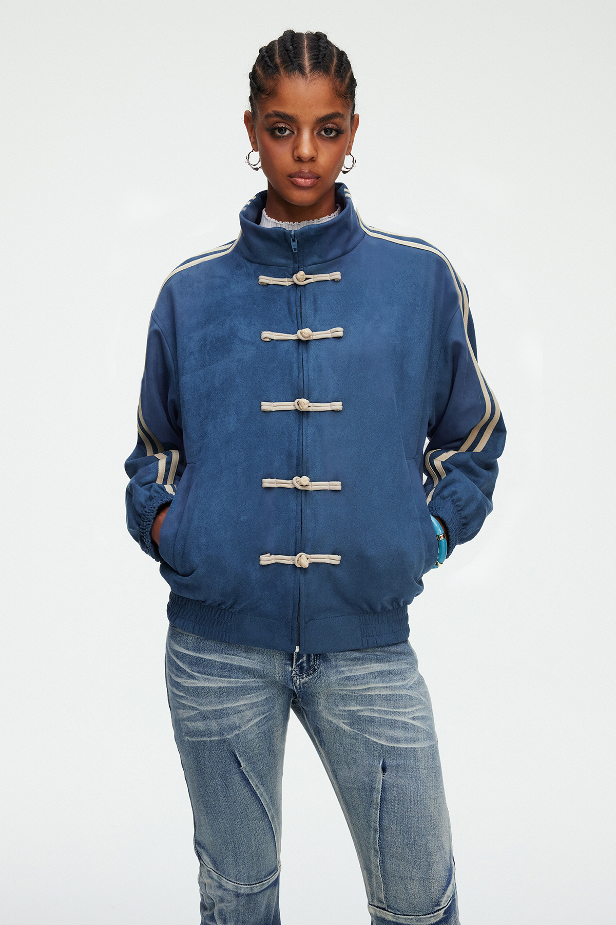 Fergie Stripe Button Jacket