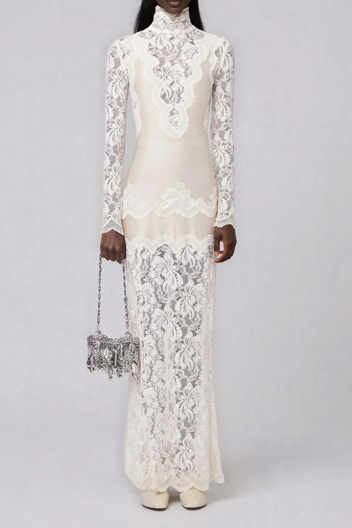 Fergus High Neck Lace Maxi Dress