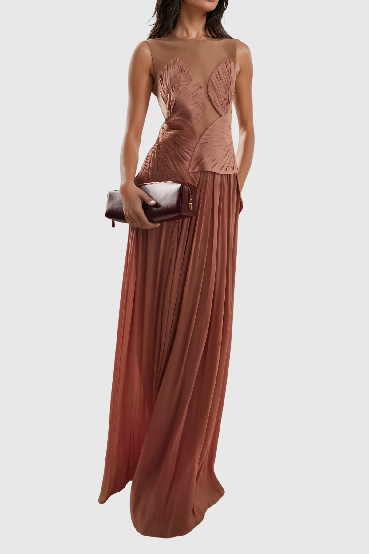 Feride Ruch Flower Mesh Maxi Dress