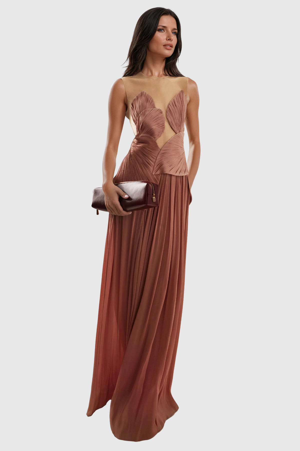 Feride Ruch Flower Mesh Maxi Dress