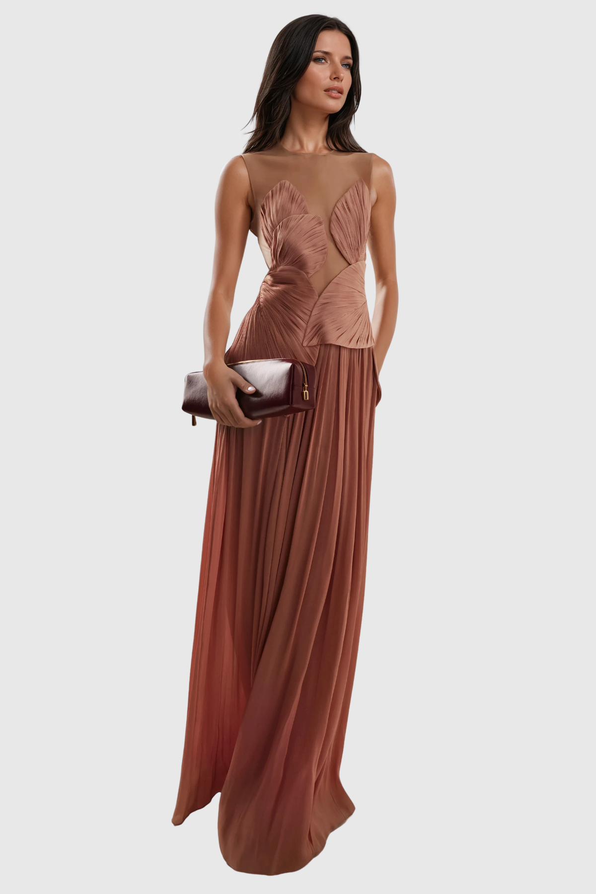 Feride Ruch Flower Mesh Maxi Dress