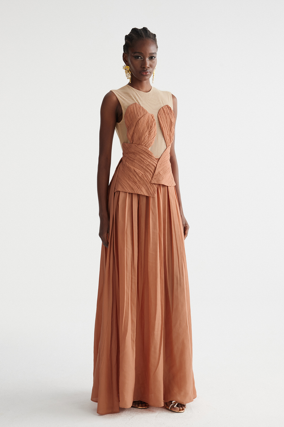 Feride Ruch Flower Mesh Maxi Dress