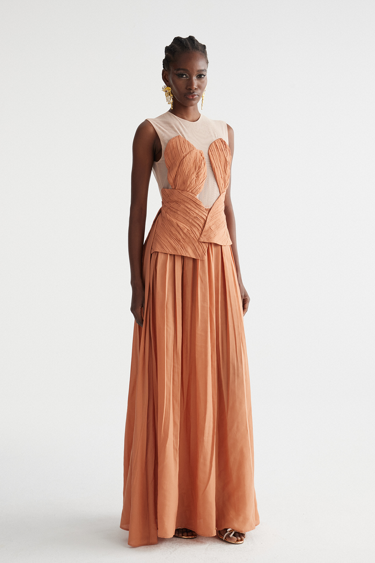 Feride Ruch Flower Mesh Maxi Dress