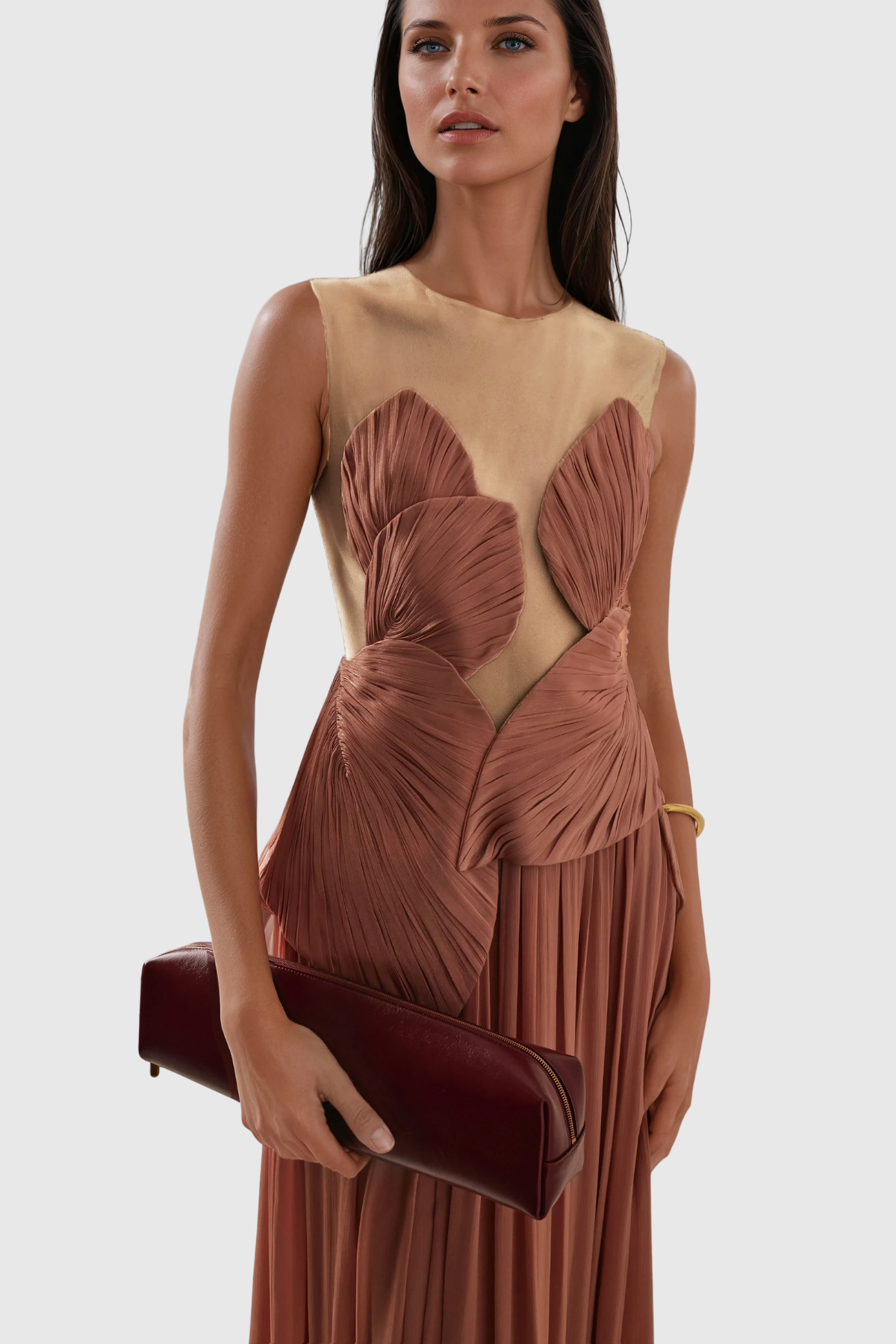 Feride Ruch Flower Mesh Maxi Dress