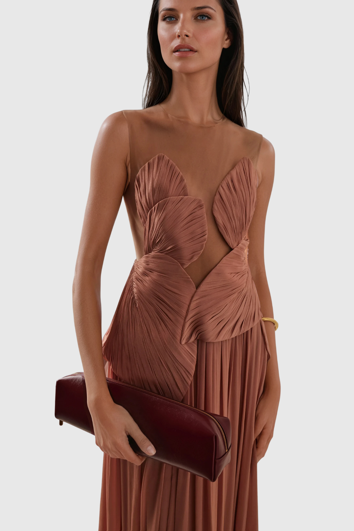 Feride Ruch Flower Mesh Maxi Dress