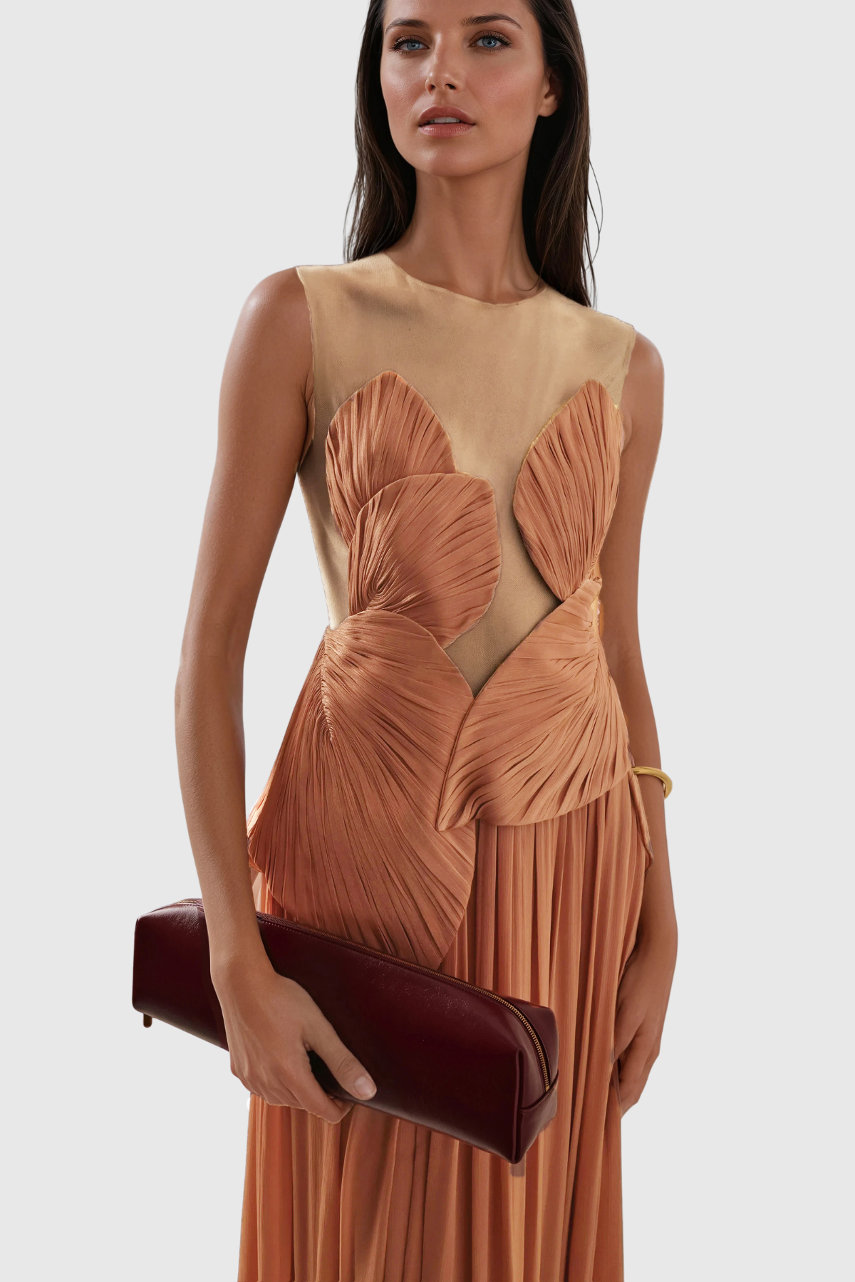 Feride Ruch Flower Mesh Maxi Dress