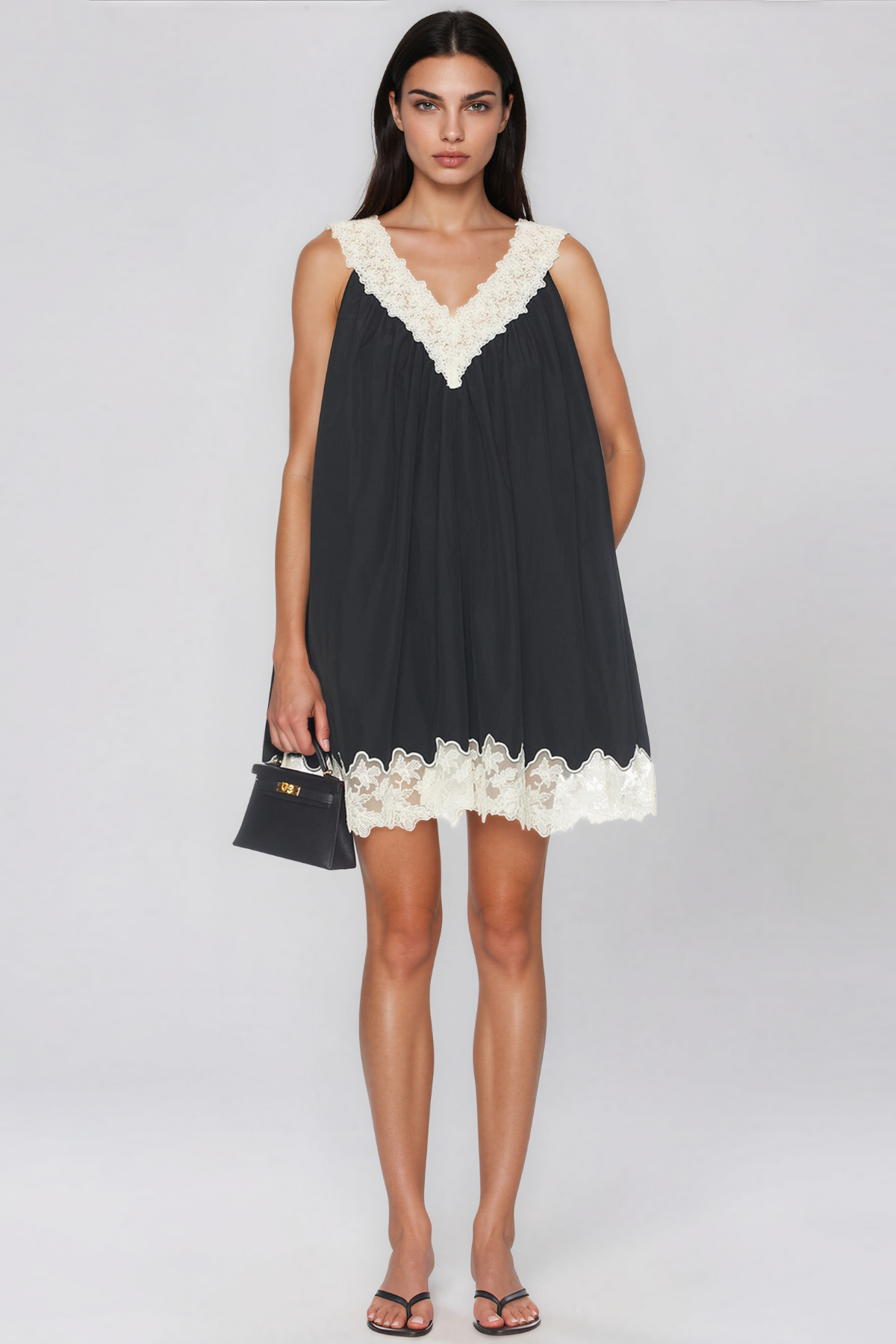 Ferko Sleeveless Lace Mini Dress