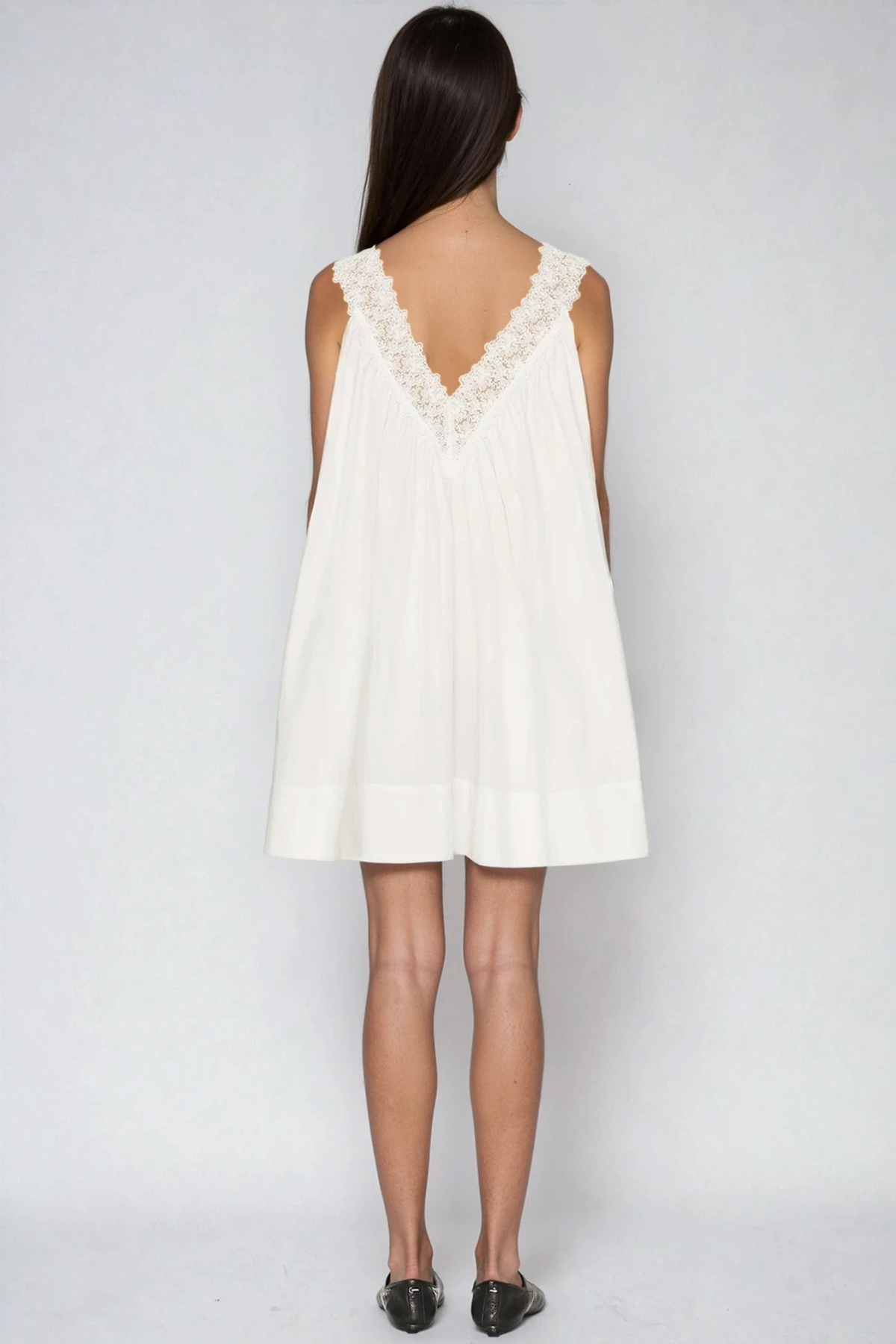 Ferko V Neck Lace Mini Dress