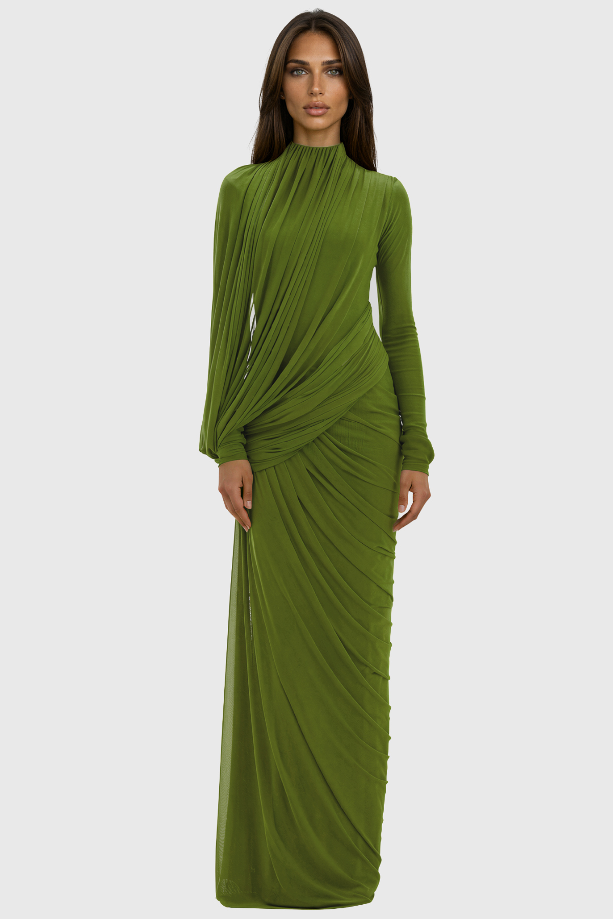 Fern Long Sleeve Draped Maxi Dress