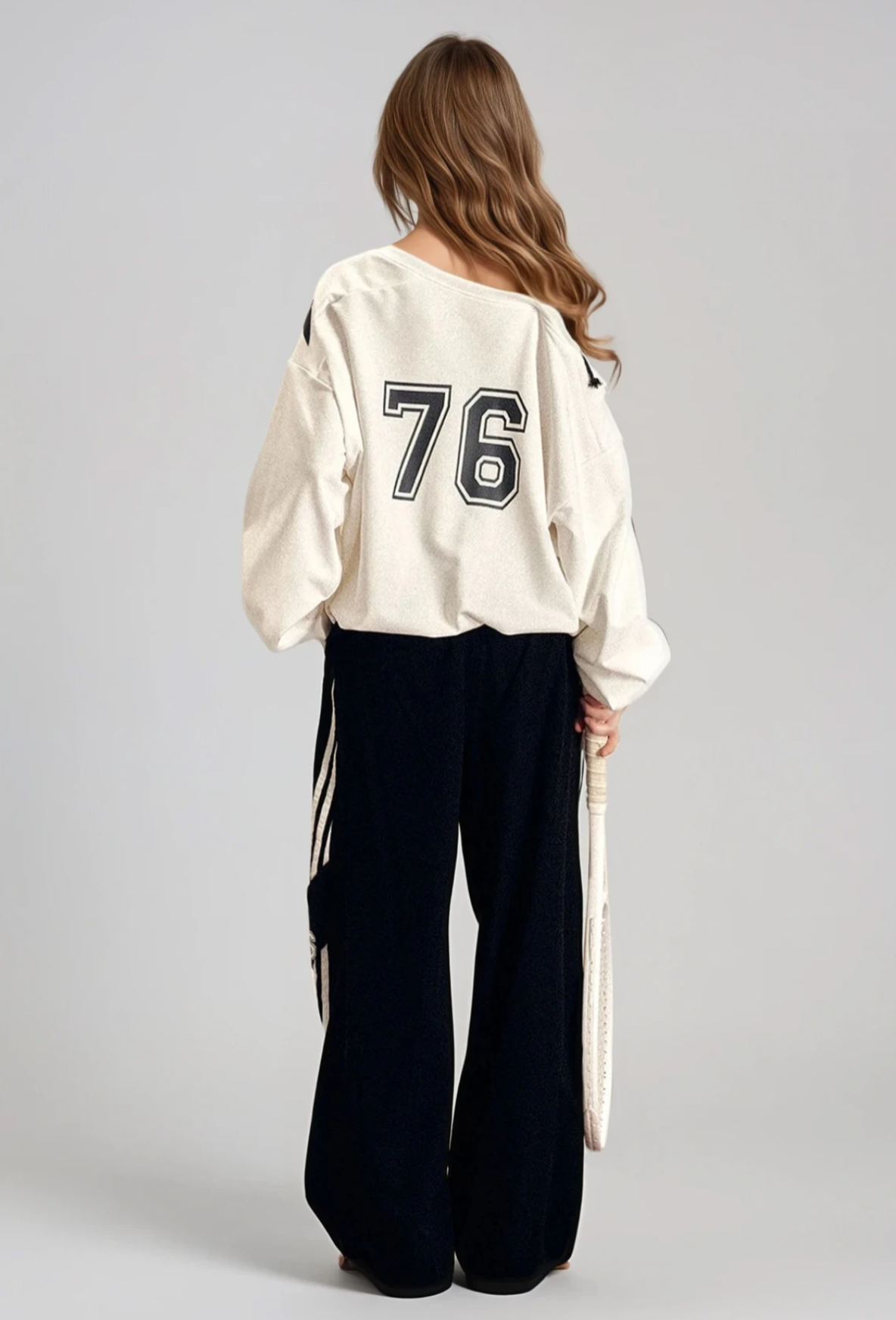 Ferne Stripe Print Top In White