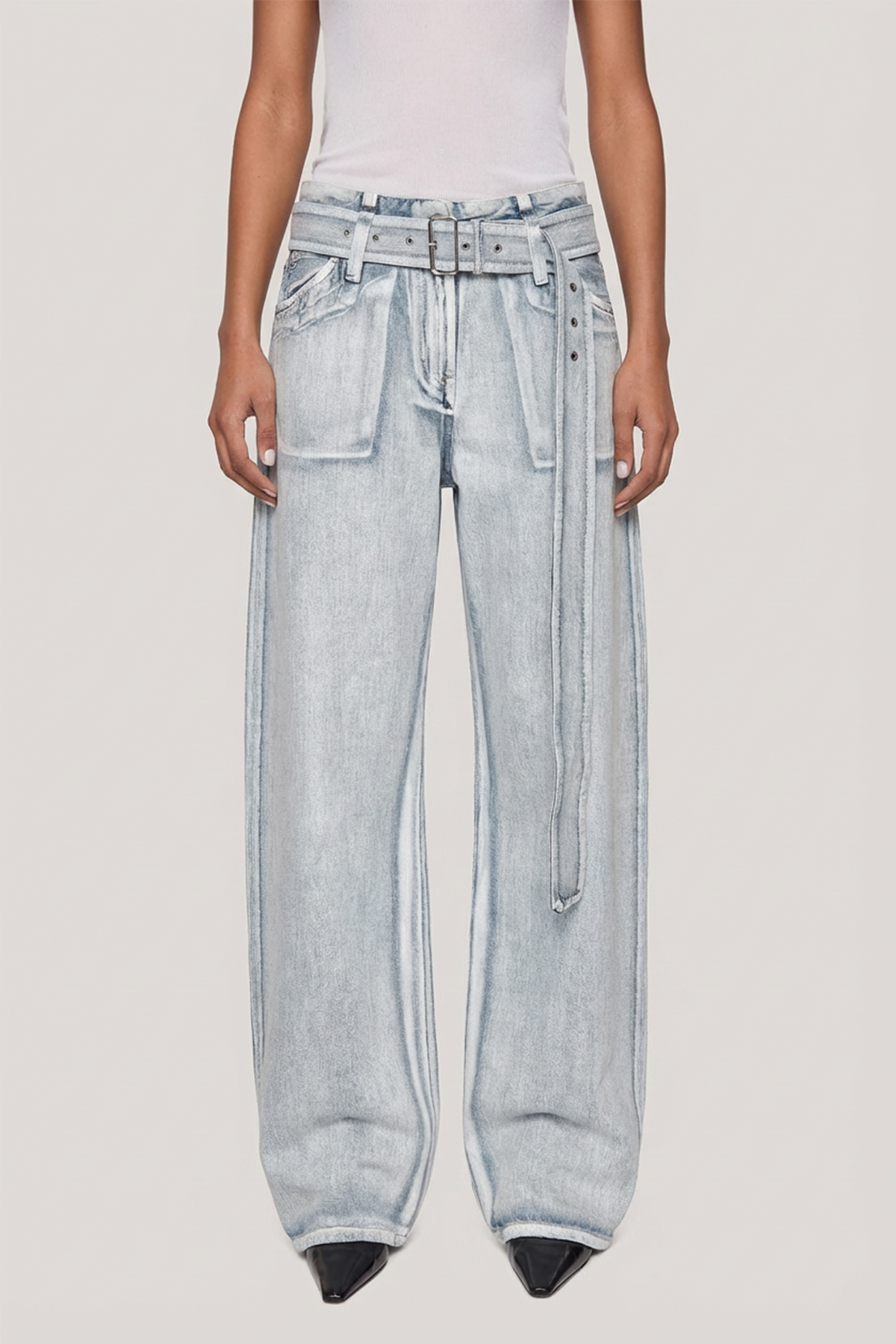 Ferre Print Bleached Jeans