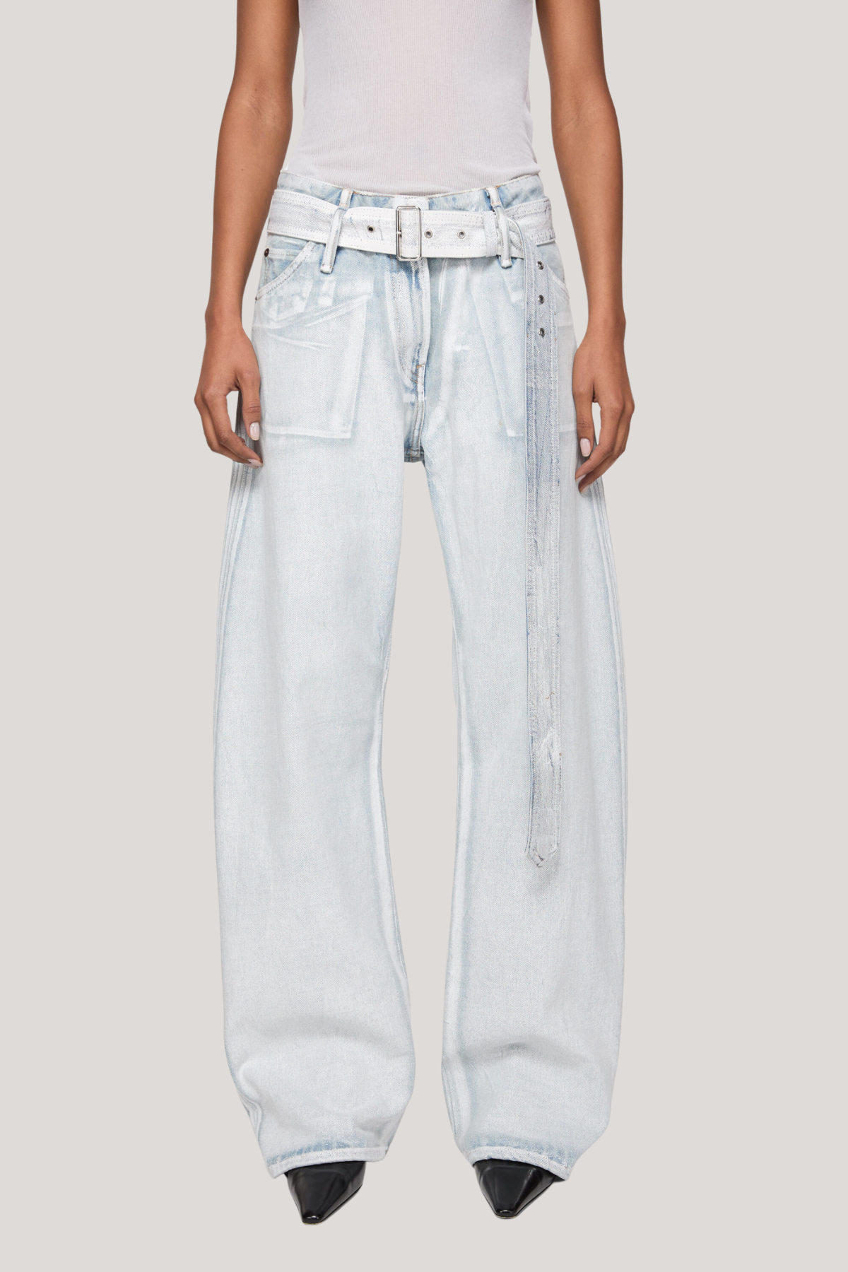 Ferre Print Bleached Jeans