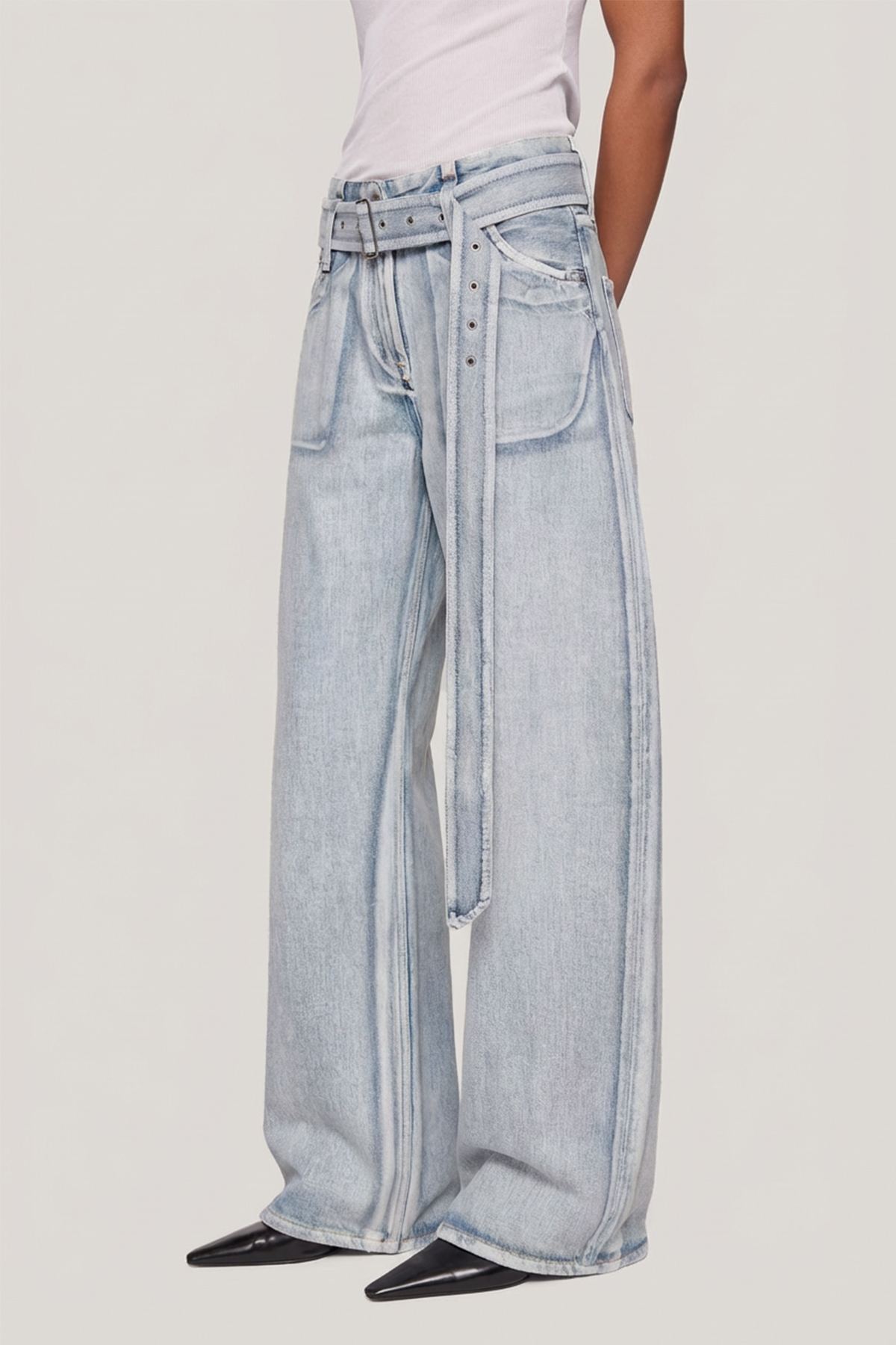 Ferre Print Bleached Jeans