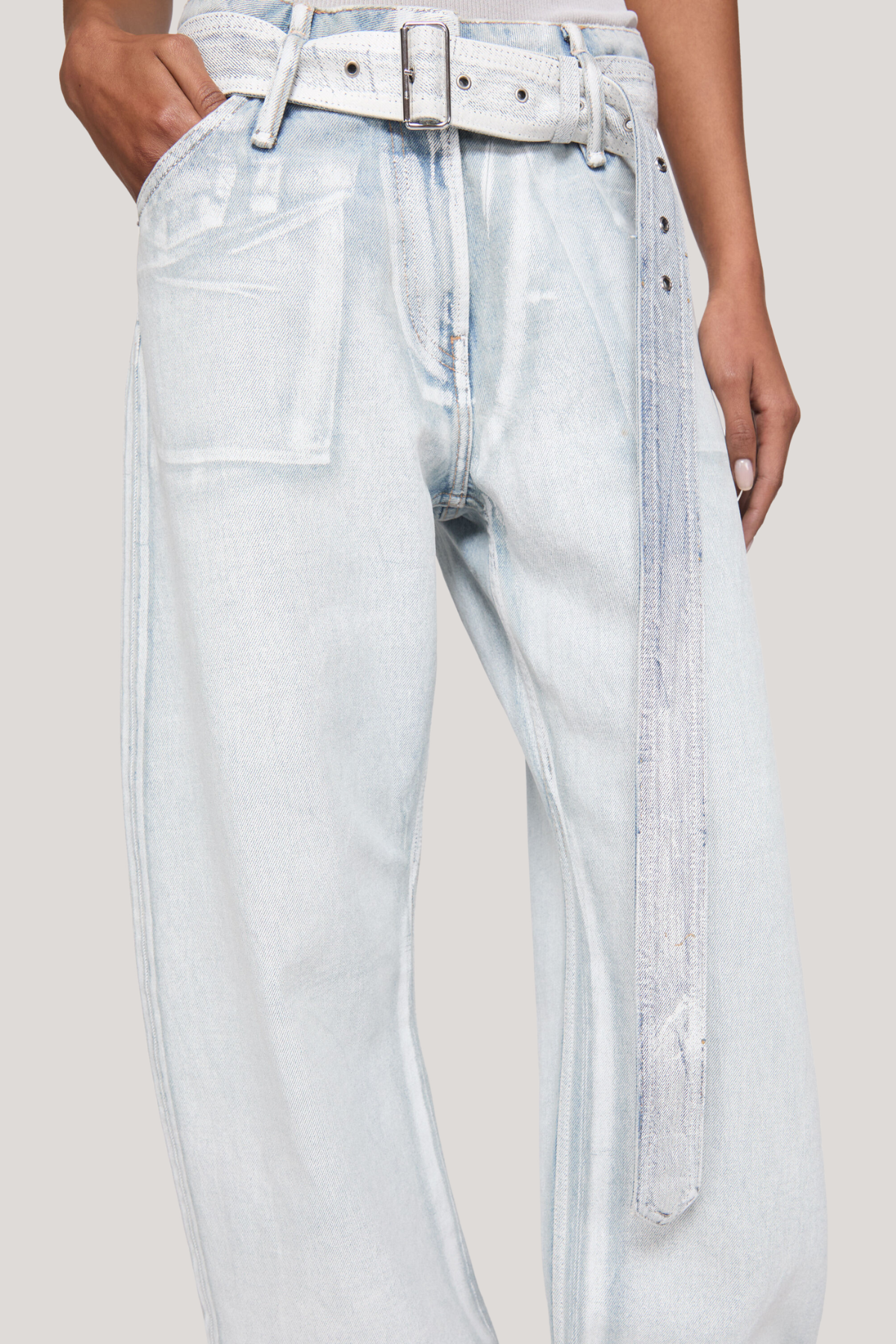 Ferre Print Bleached Jeans