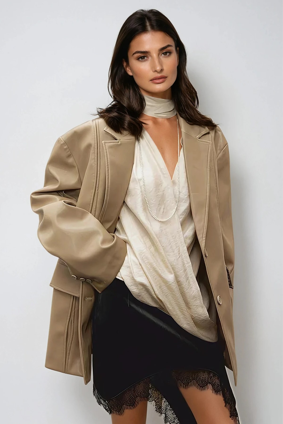 Feruza Draped Lace Skirt Set