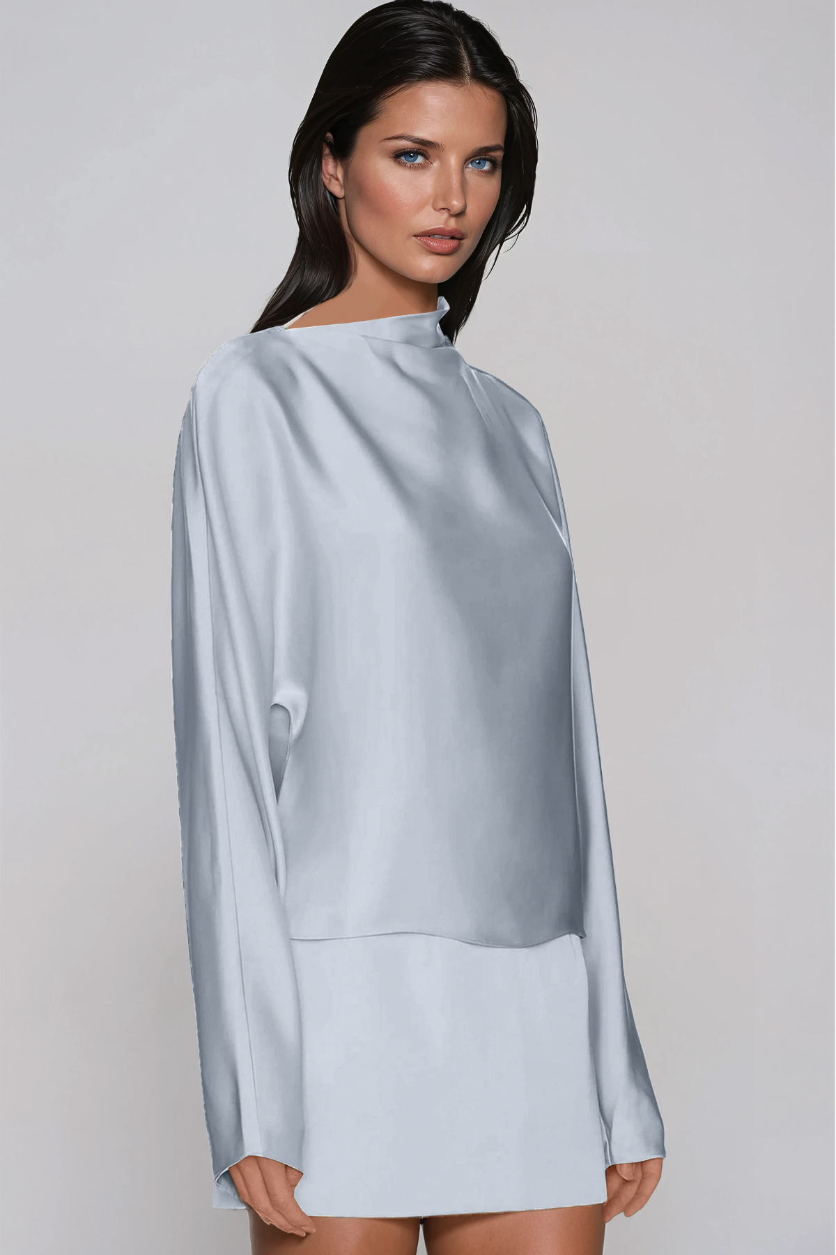 Fethi Long Sleeve Satin Skirt Set