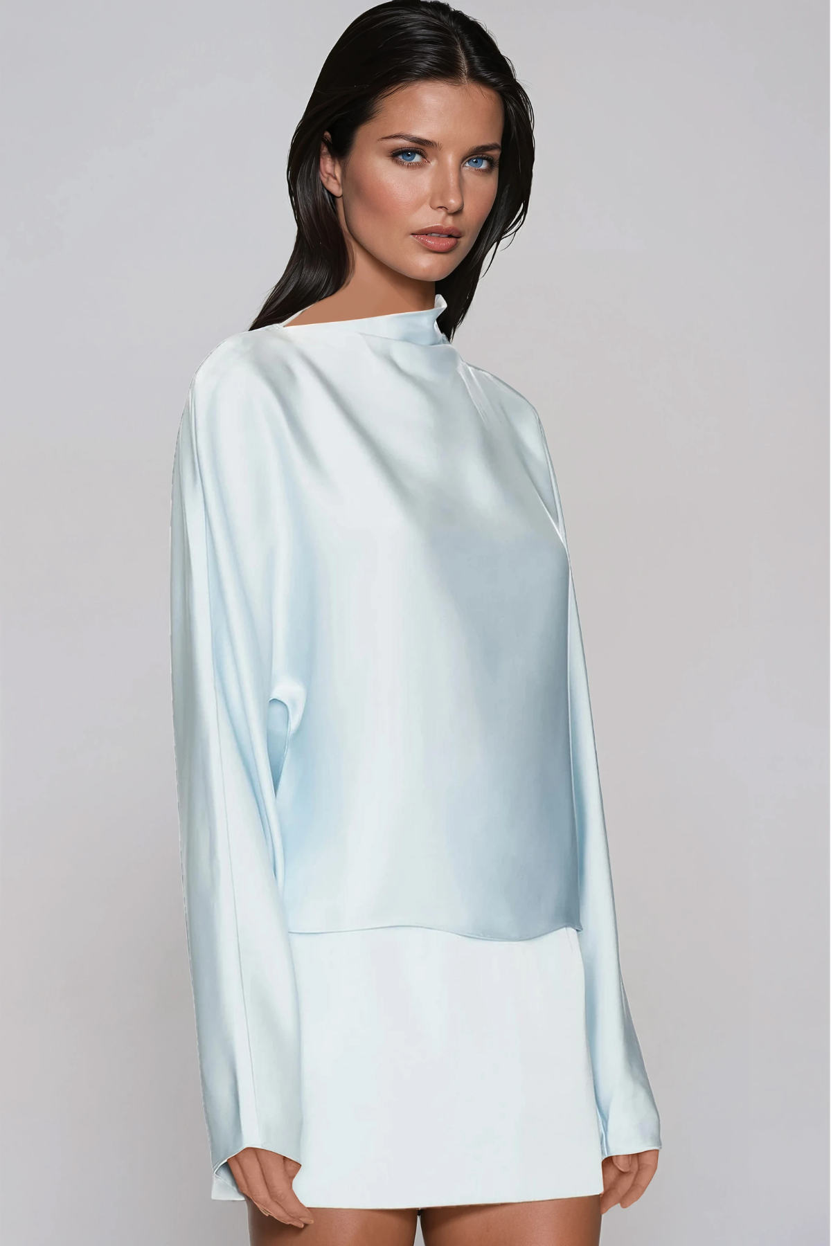 Fethi Long Sleeve Satin Skirt Set