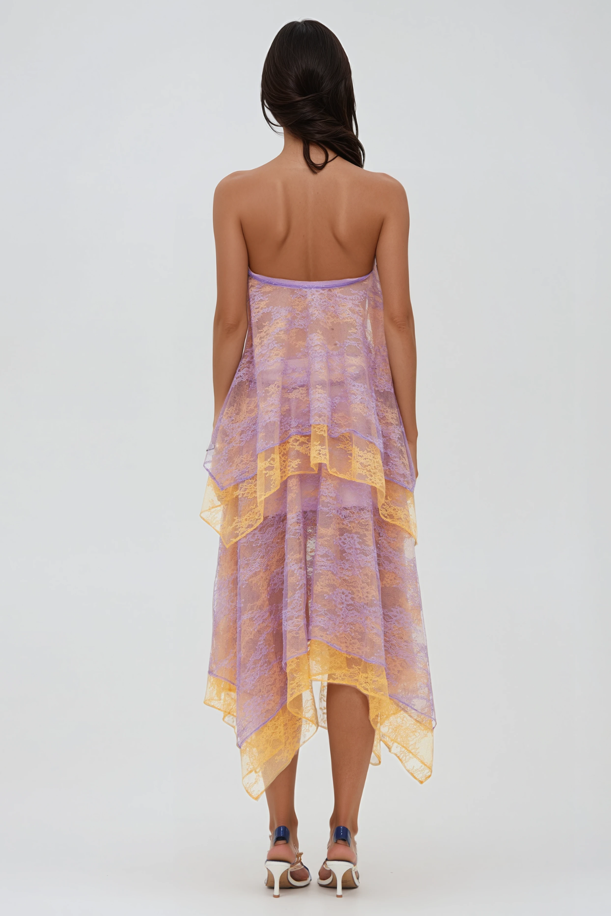 Fevziye Strapless Lace Skirt Set