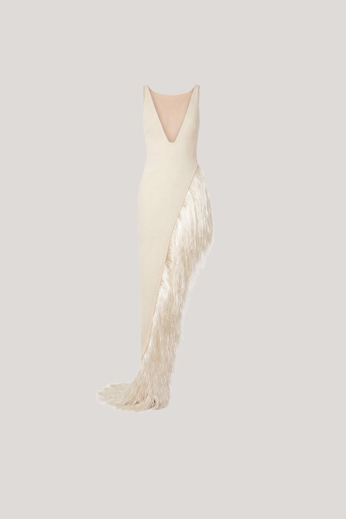 Feyz Asymmetric Fringe Maxi Dress