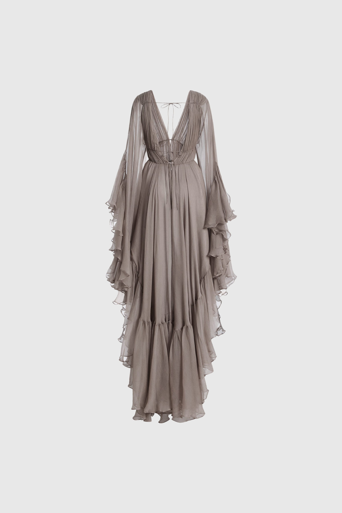 Ffion Plunge Ruffle Maxi Dress