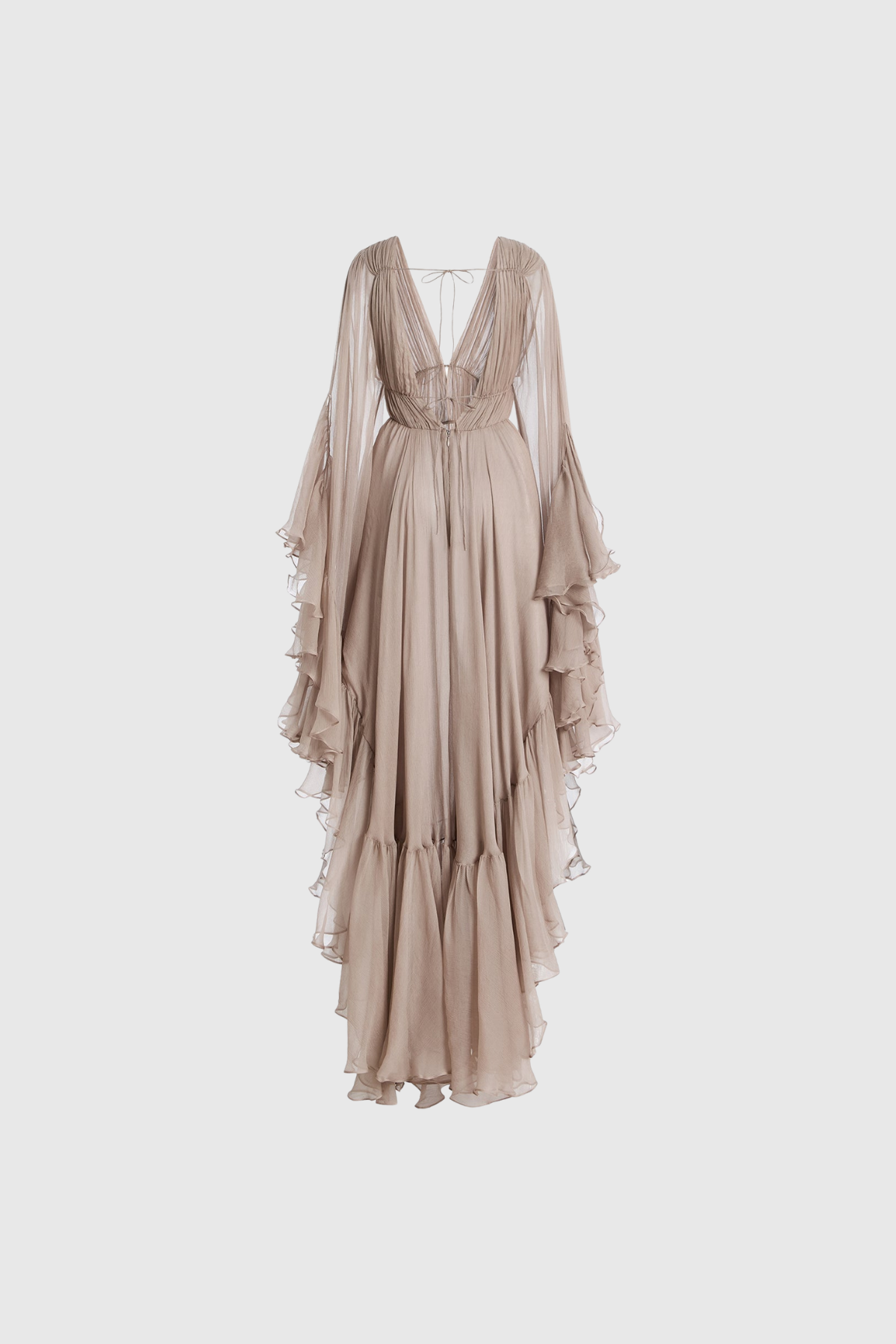 Ffion Plunge Ruffle Maxi Dress