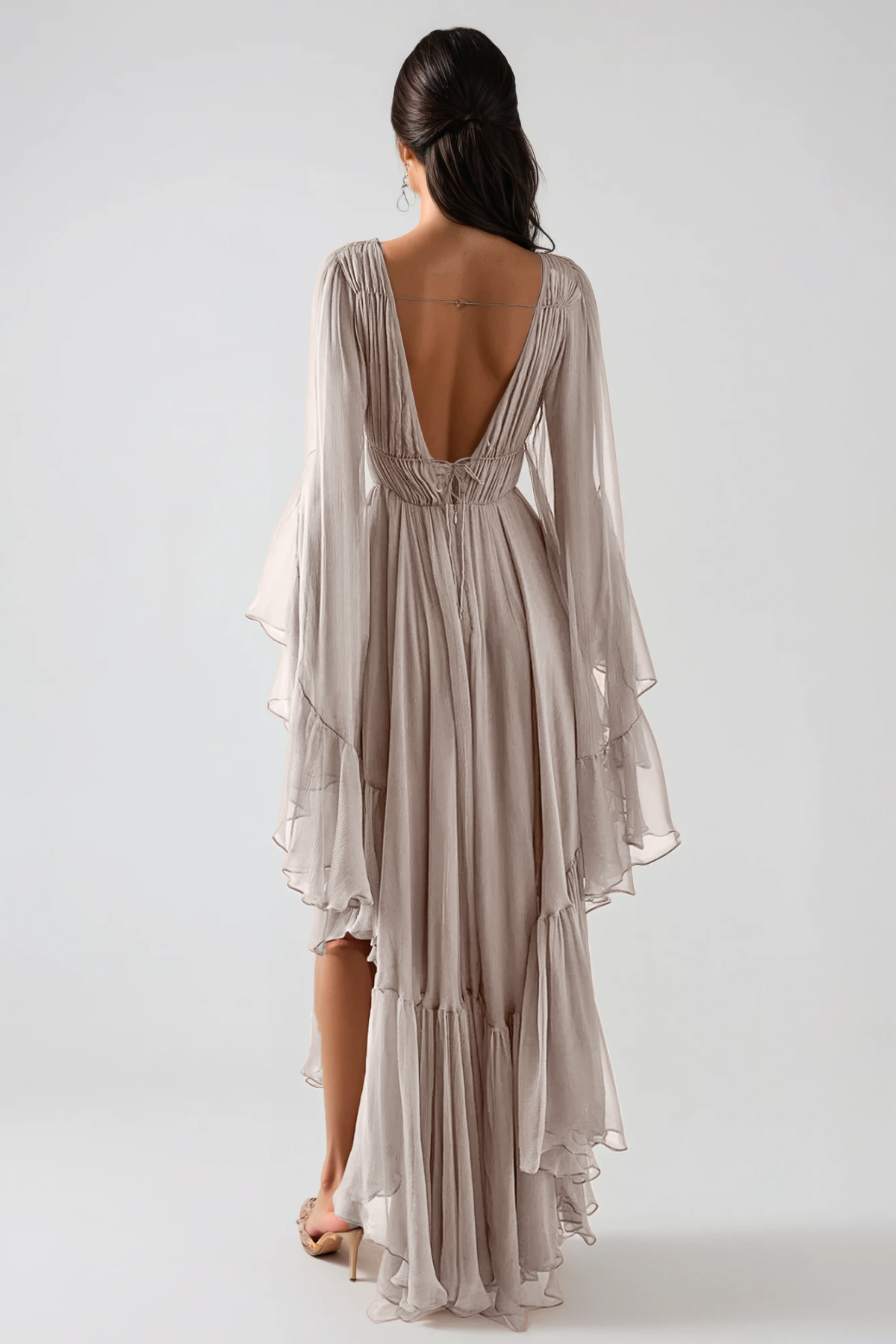 Ffion Plunge Ruffle Maxi Dress