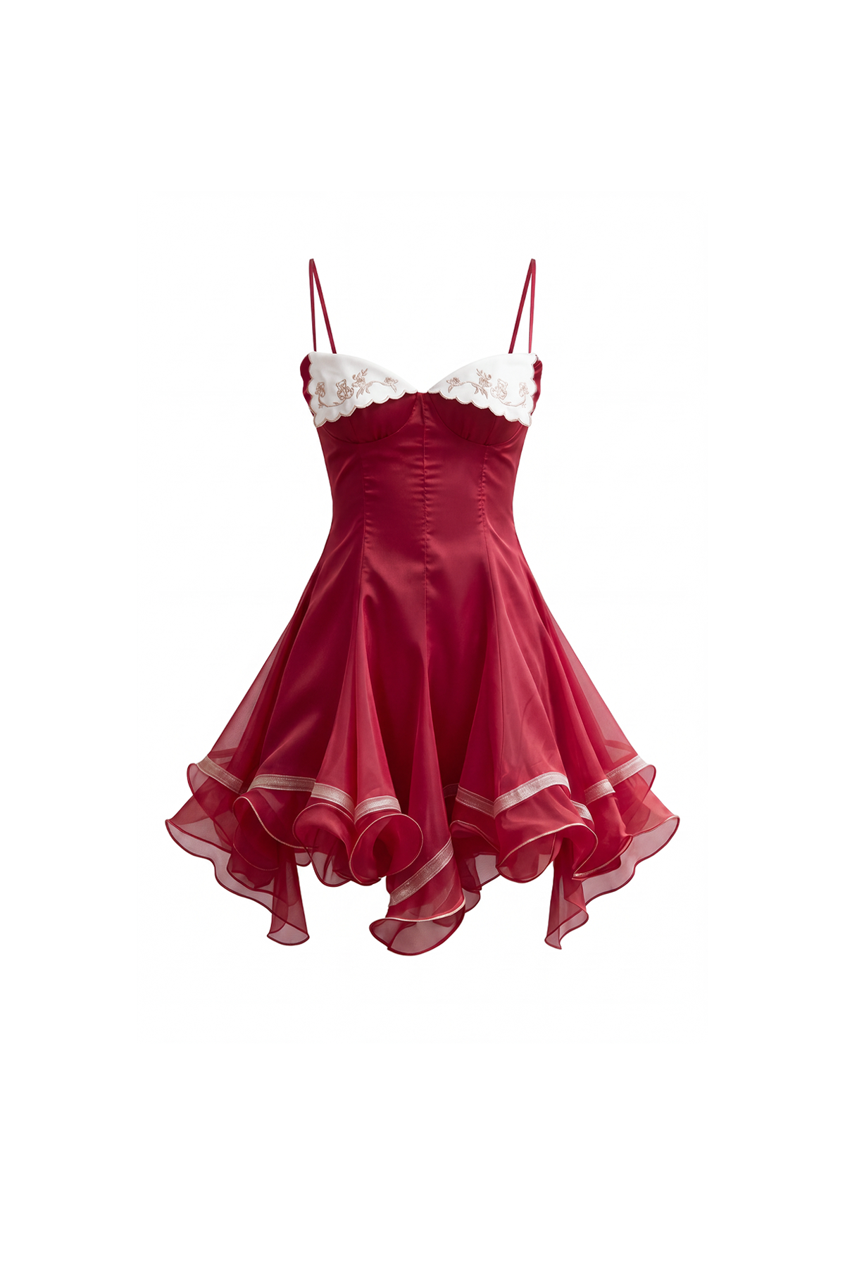 Fiacre Spaghetti Ruffle Mini Dress