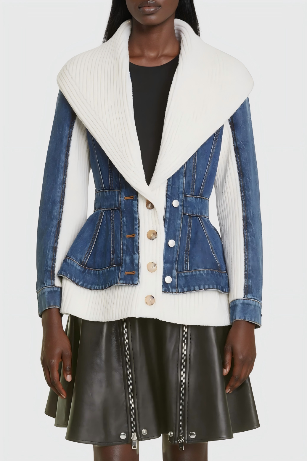 Fiadh Knit Deconstruct Denim Jacert