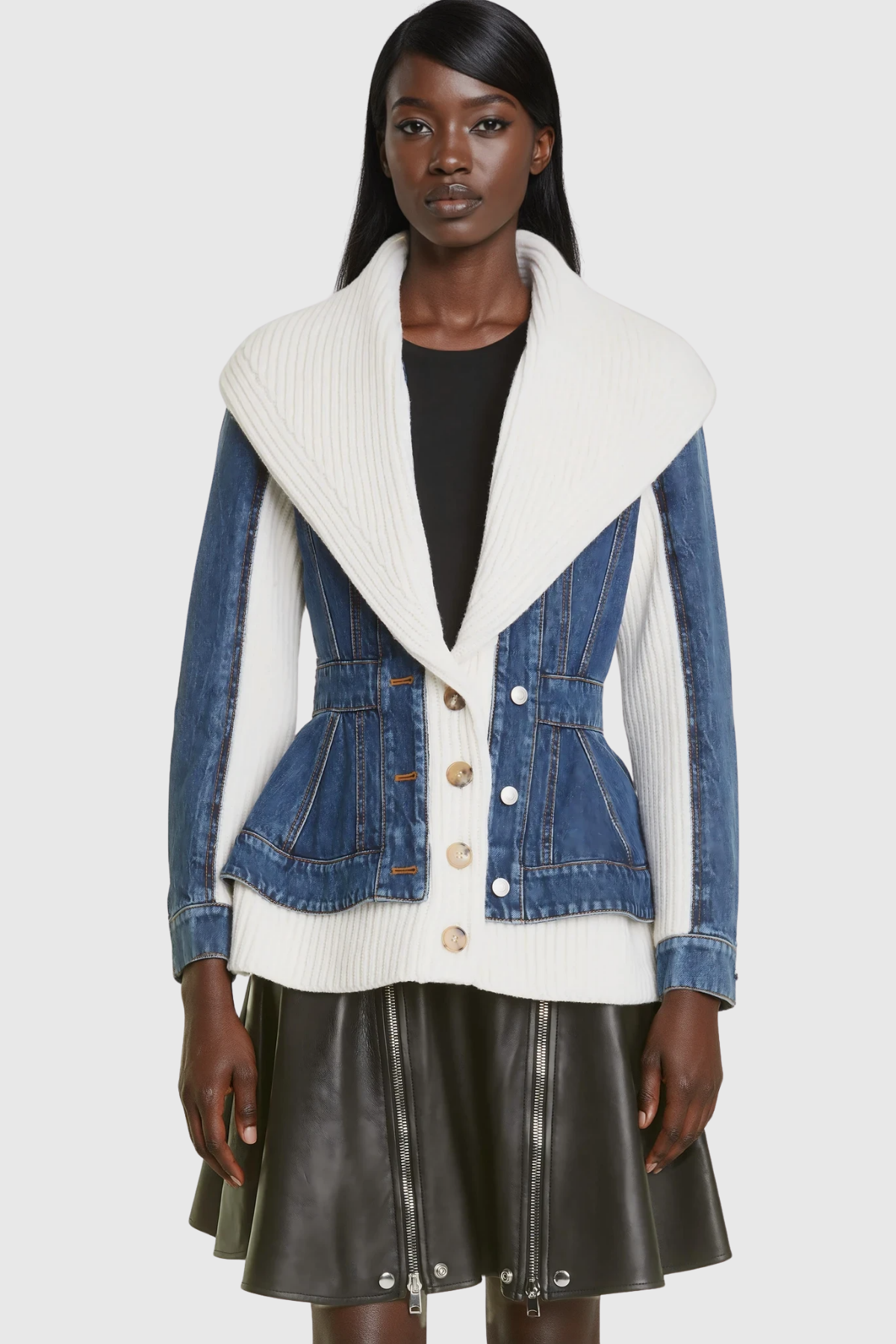 Fiadh Knit Deconstruct Denim Jacert