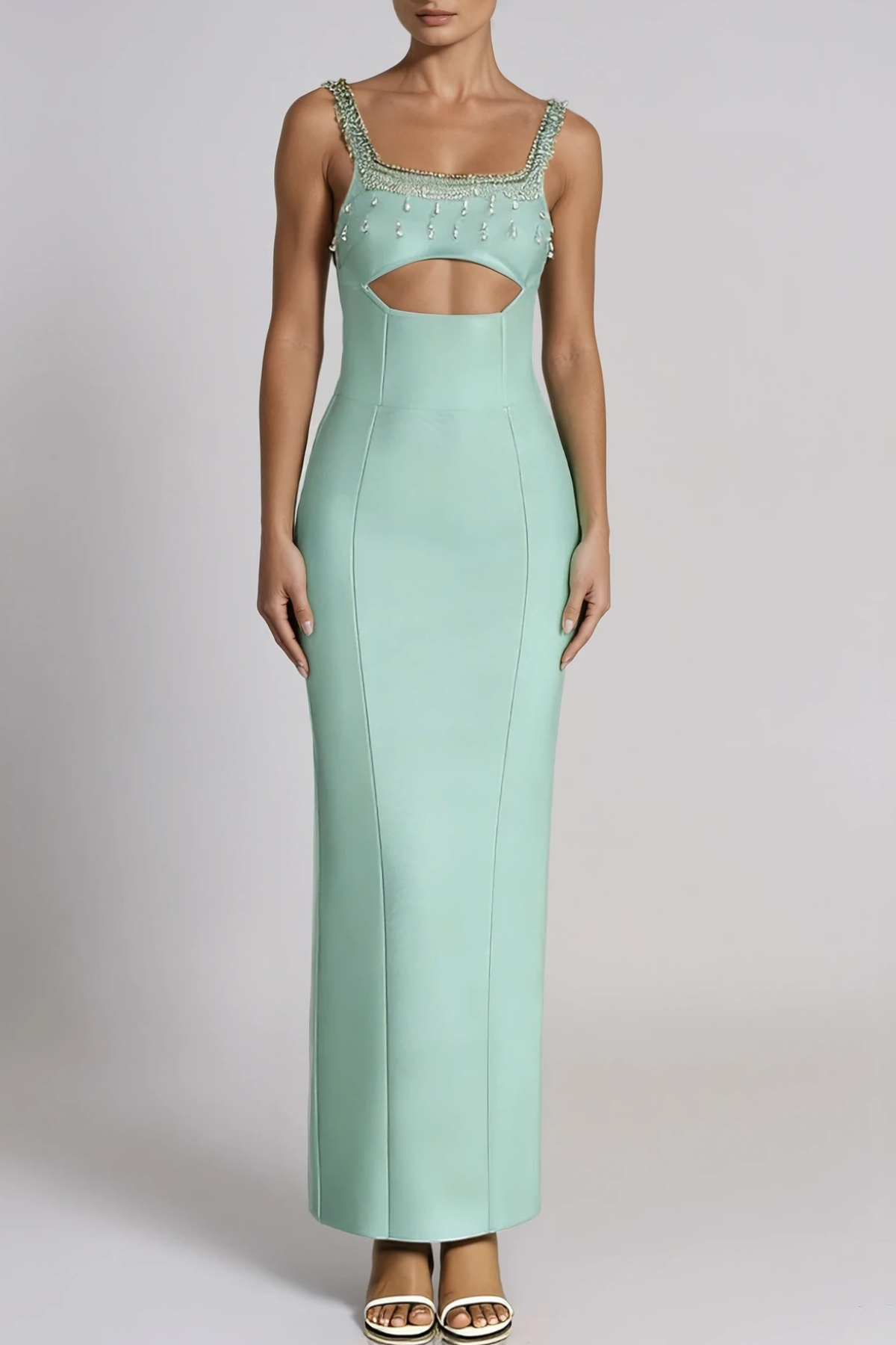 Fiammetta Crystal Cutout Maxi Dress