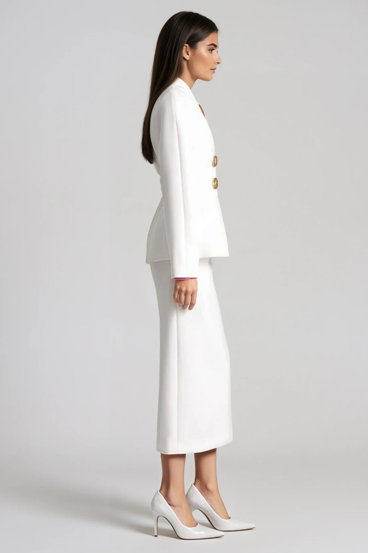 Fidela Button Skirt Set