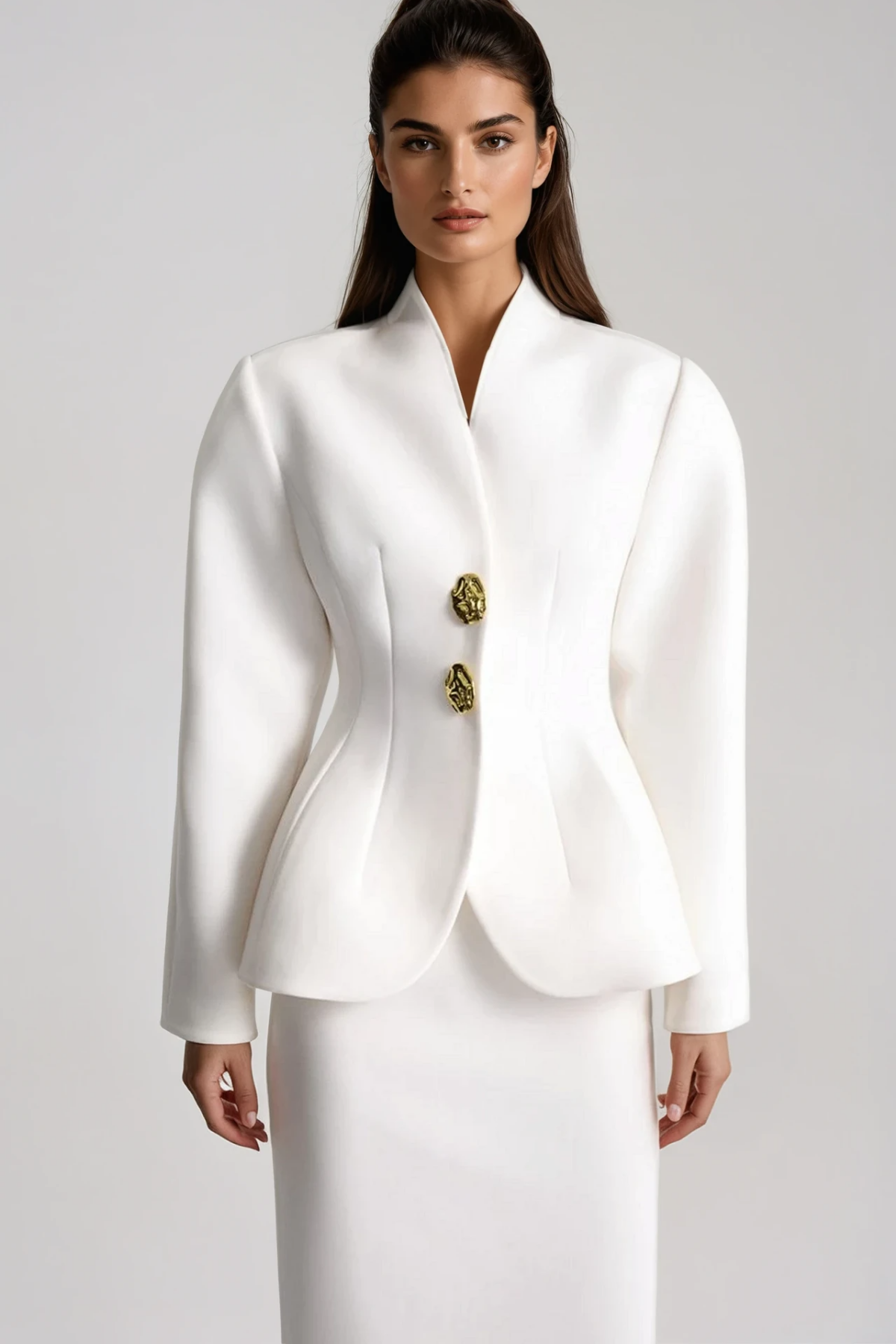 Fidela Button Skirt Set