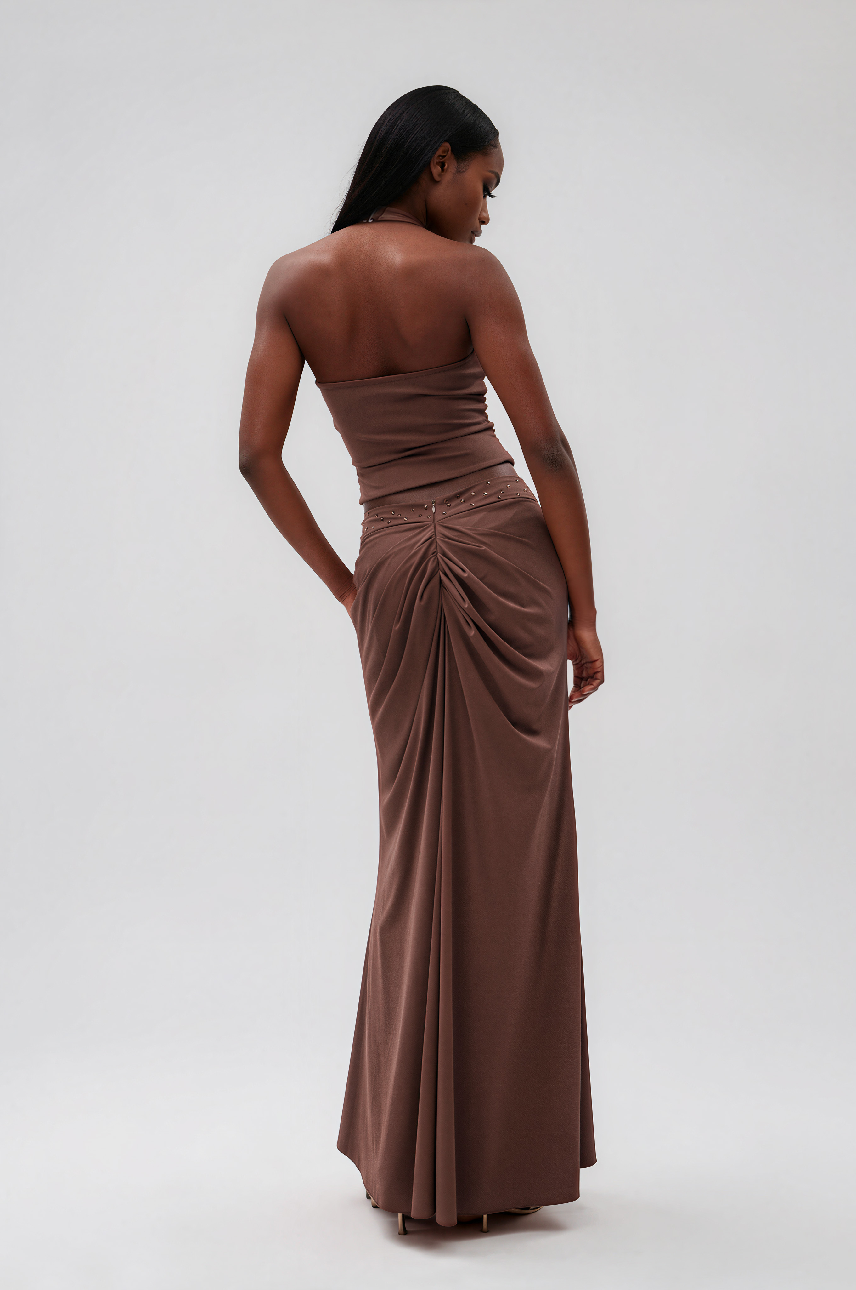 Fidelis Embellished Ruch Skirt Set