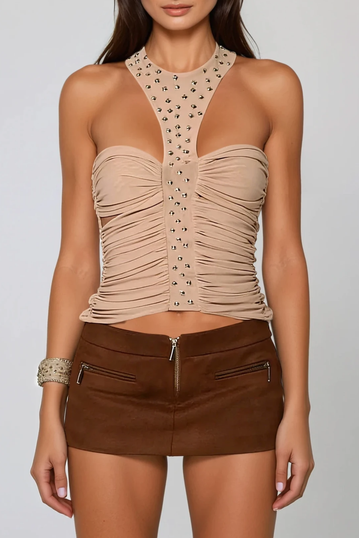 Fidelis Halter Neck Embellished Top
