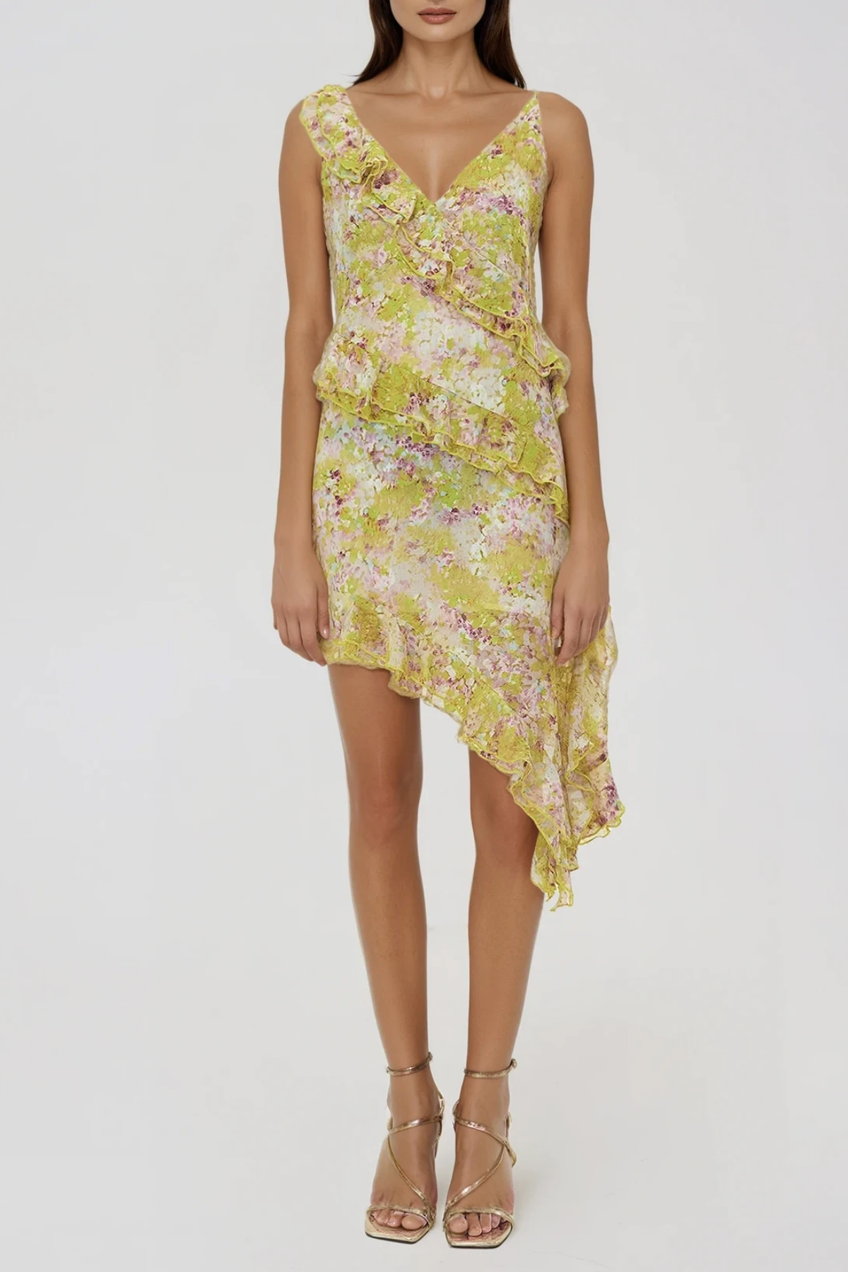 Fidelma Asymmetric Floral Mini Dress