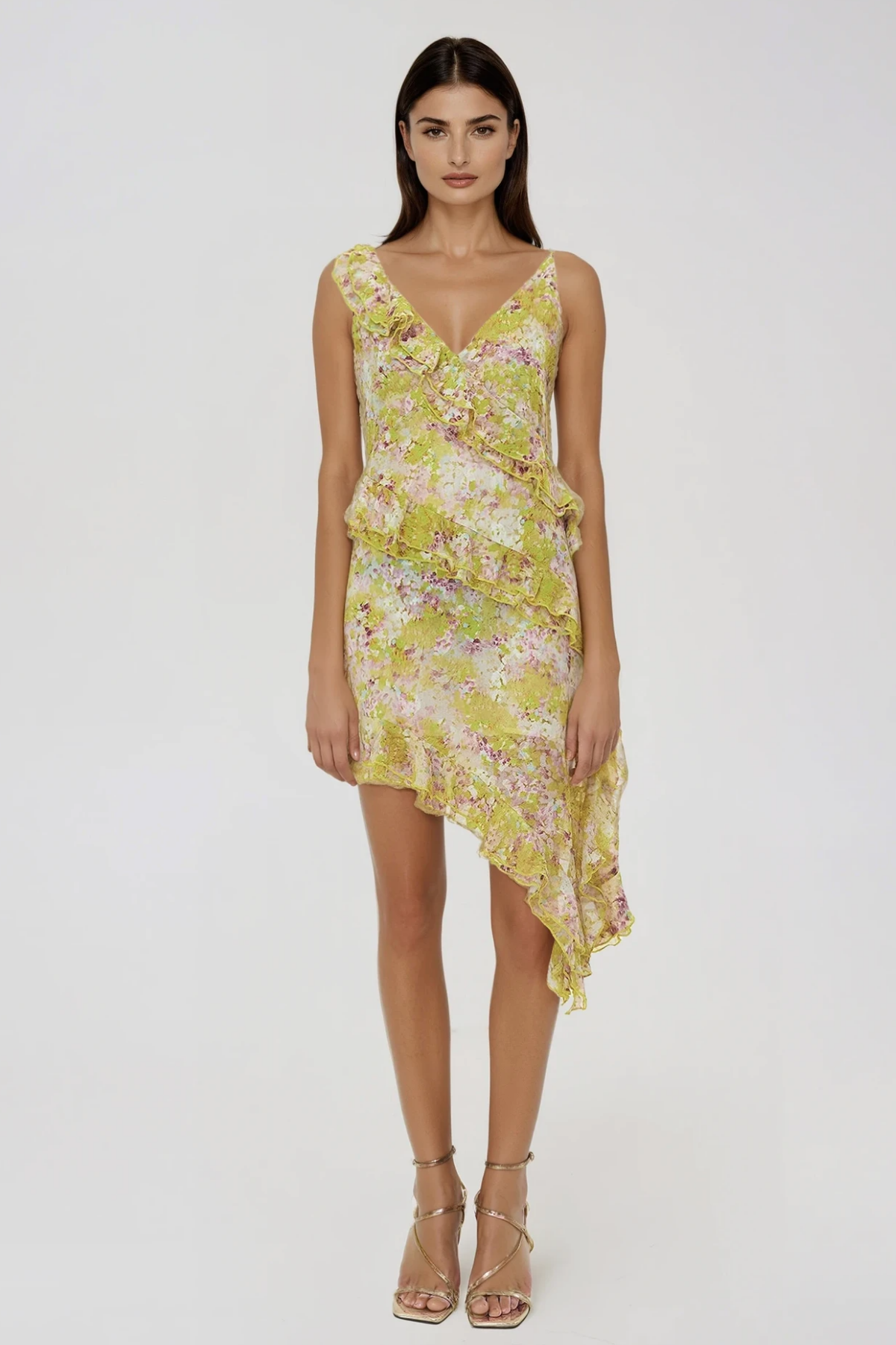 Fidelma Asymmetric Floral Mini Dress