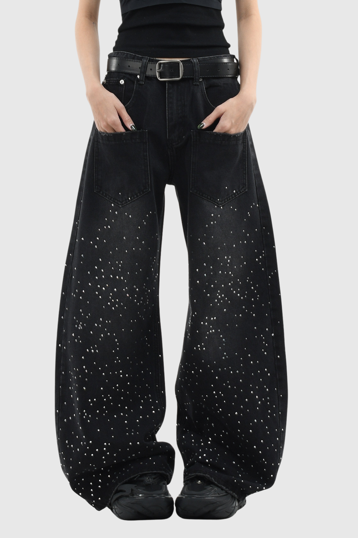 Fihr Rhinestone Baggy Jeans