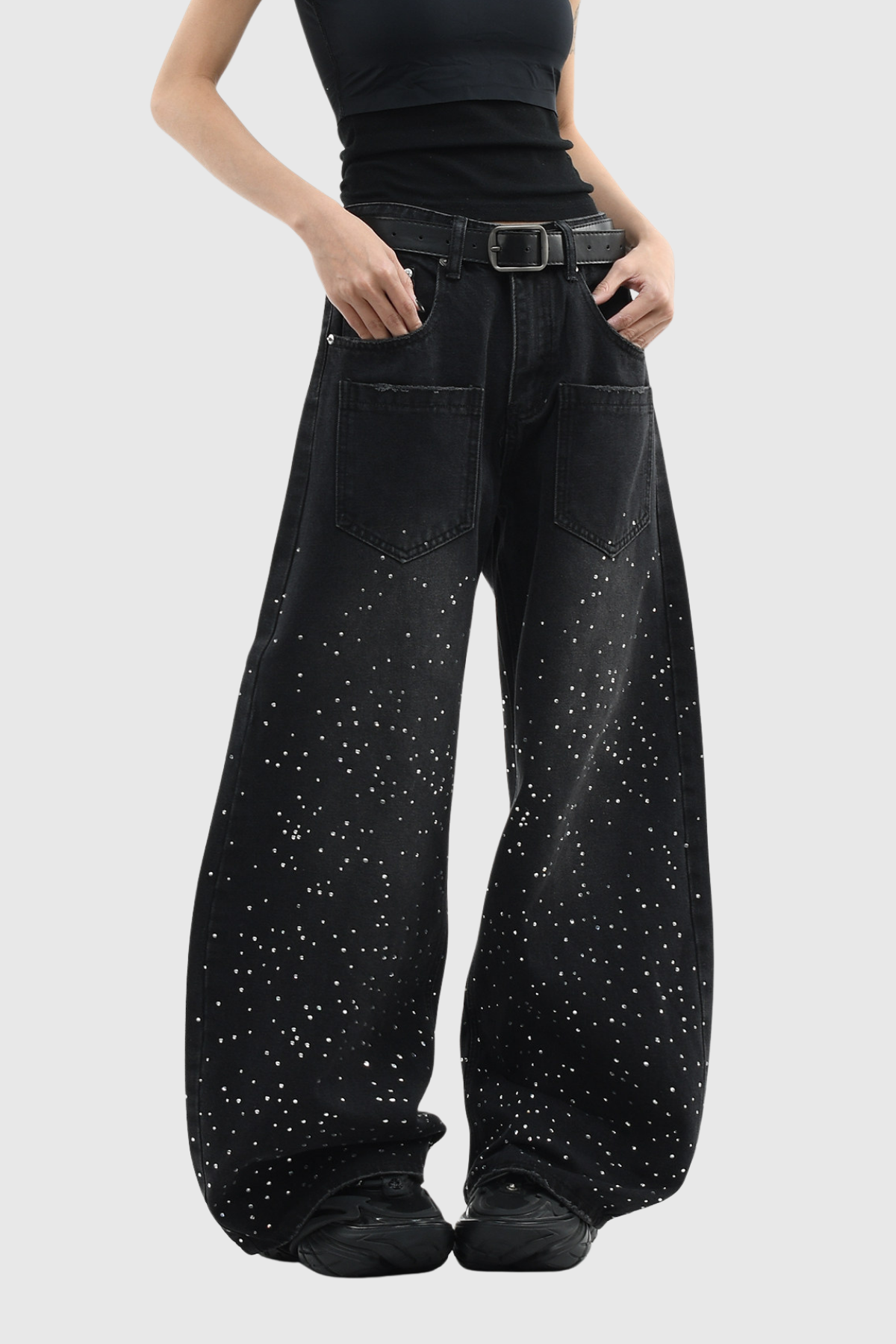 Fihr Rhinestone Baggy Jeans