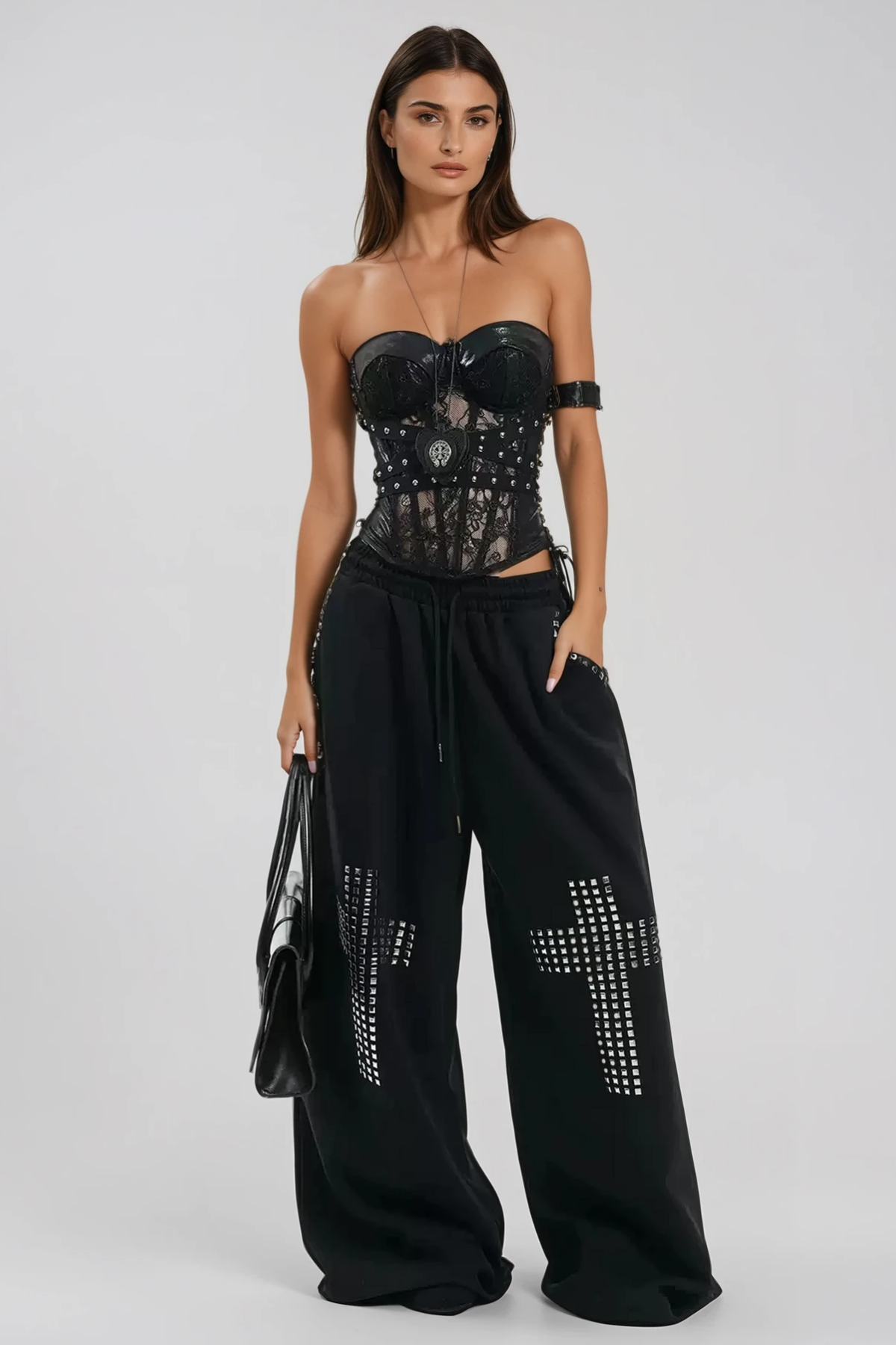 Fikriyya Strapless Corset Lace Top