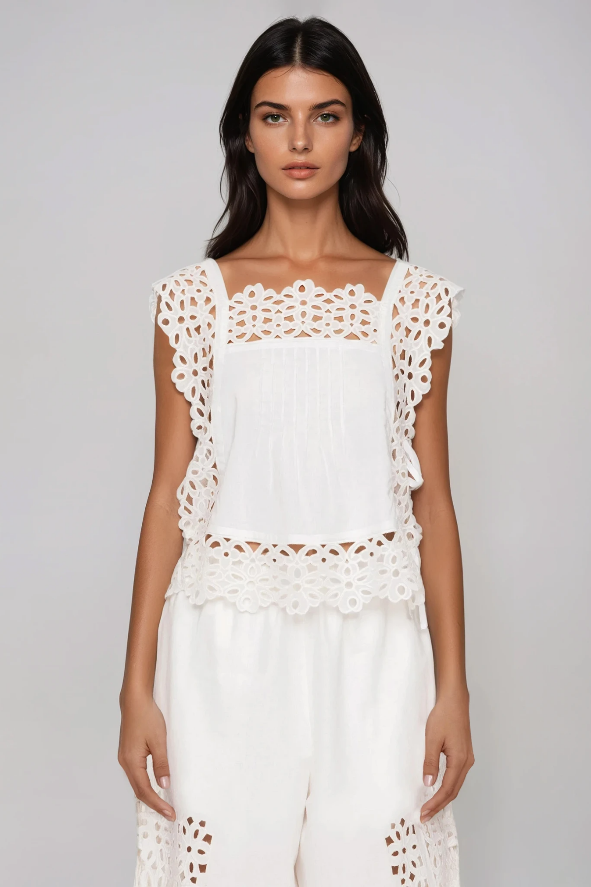 Filbert Floral Cutout Pants Set