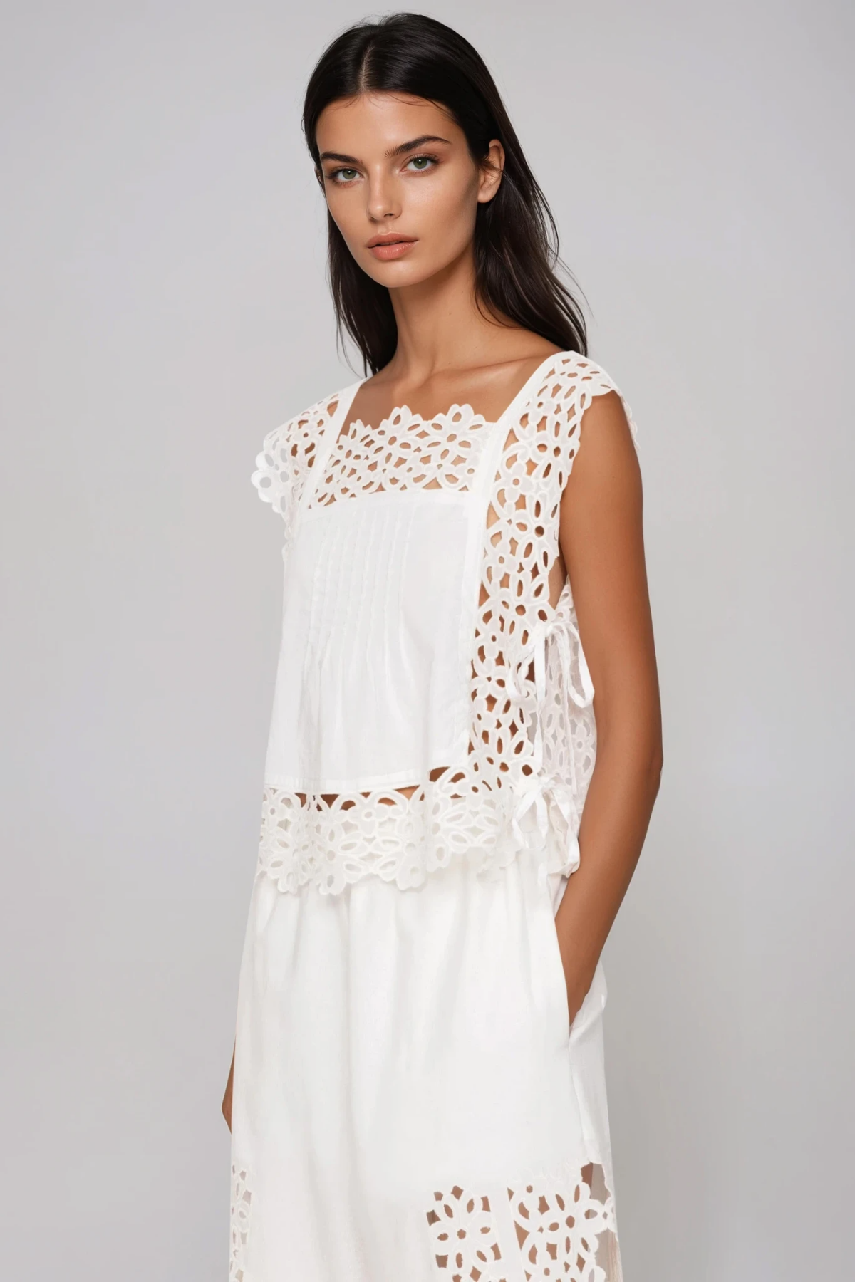 Filbert Floral Cutout Pants Set