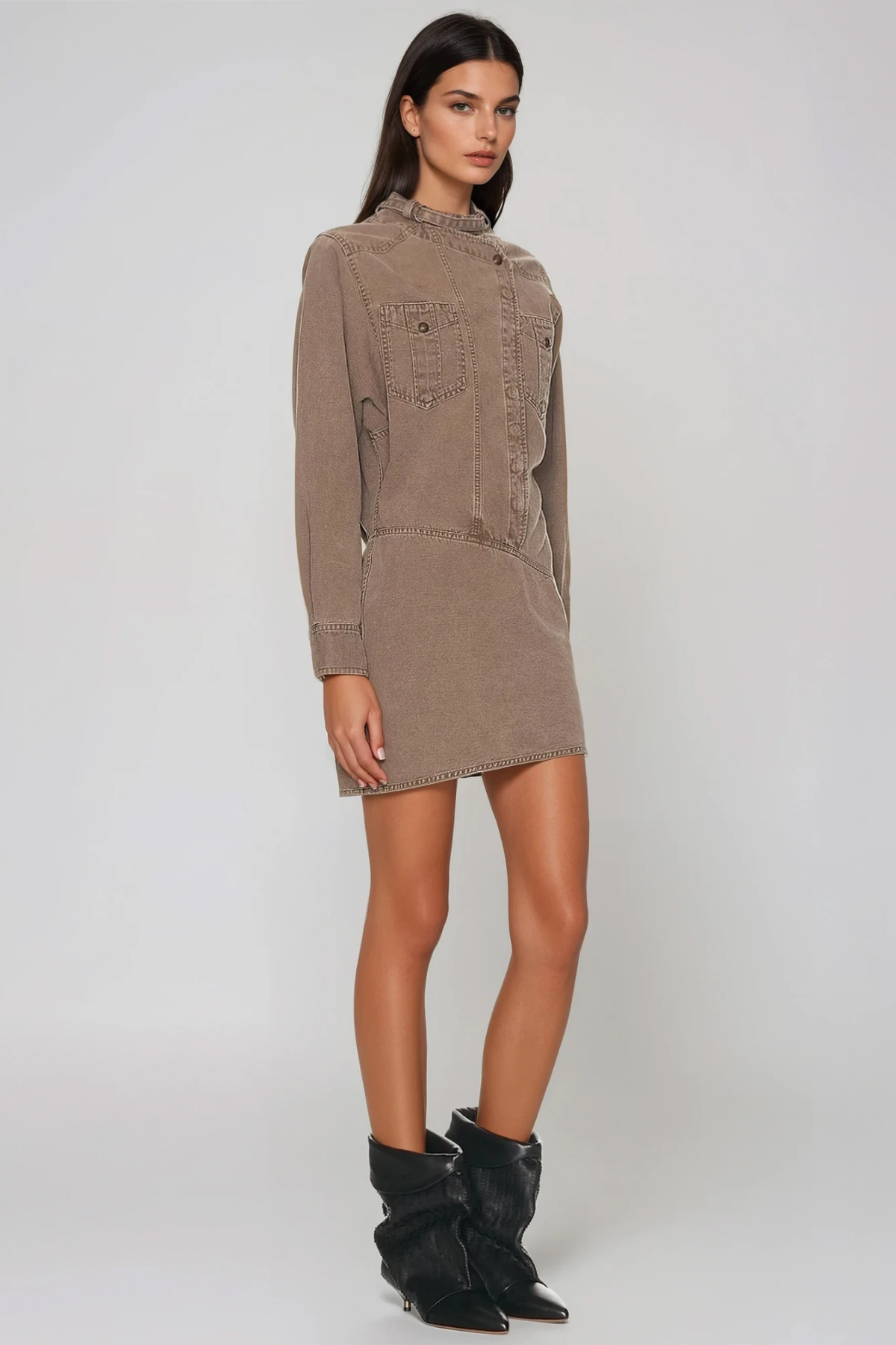 Filipe Asymmetric Denim Mini Dress