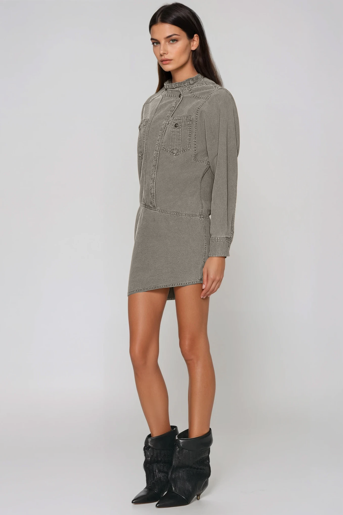Filipe Asymmetric Denim Mini Dress