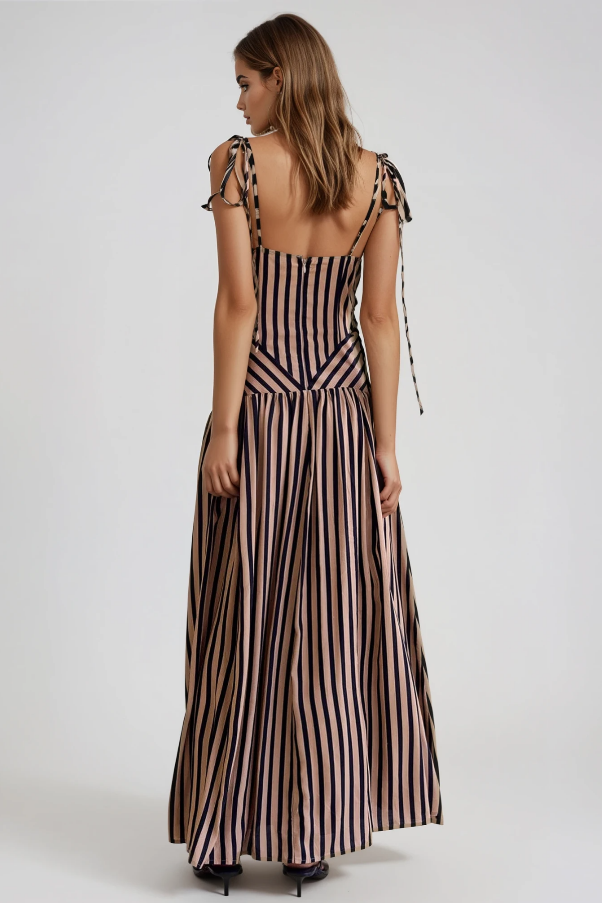 Filippo V Neck Stripe Maxi Dress