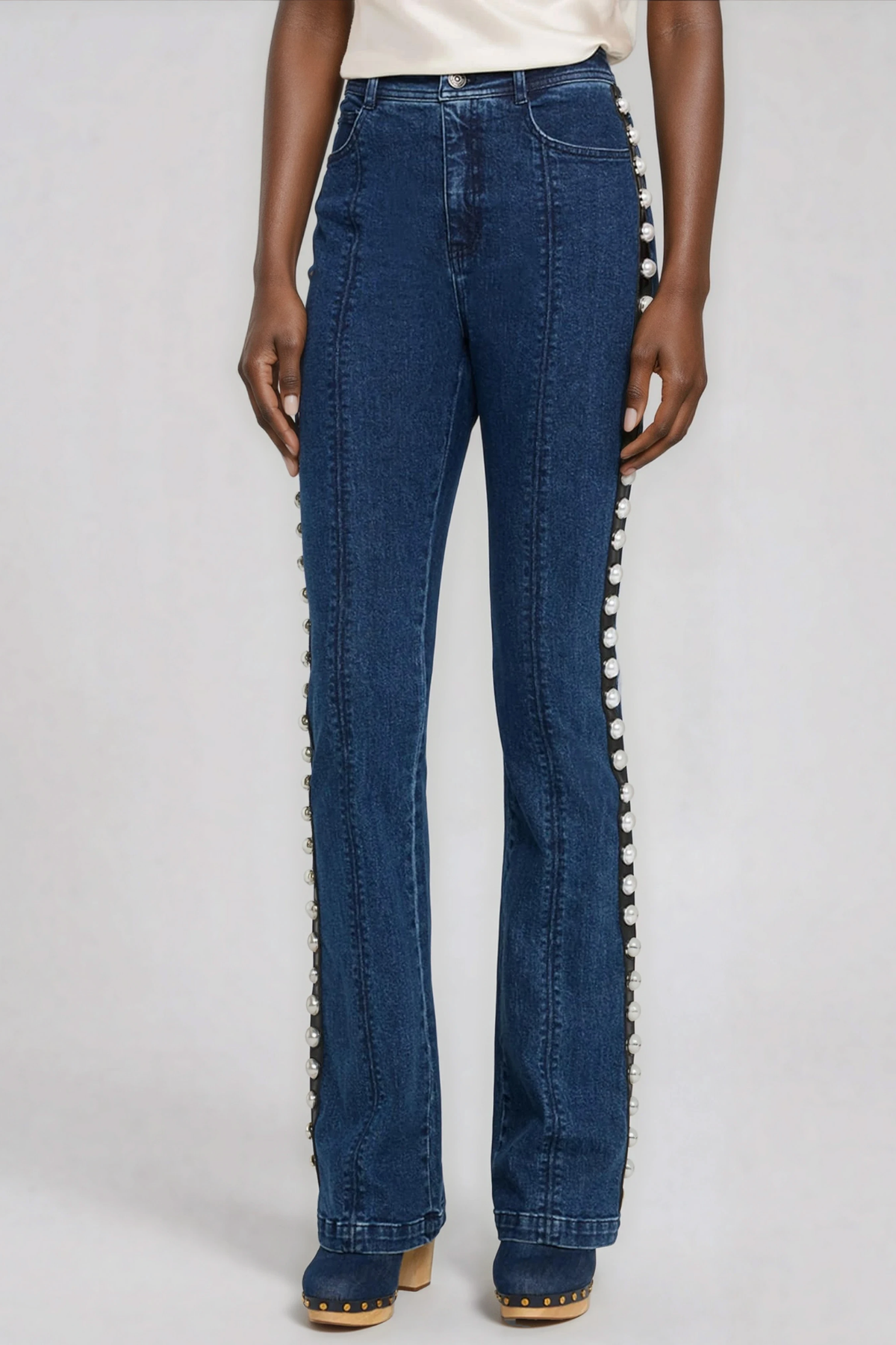 Filippos Pearl Denim Pants Set