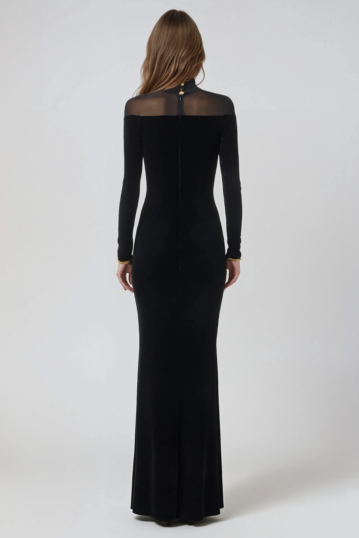 Fina High Neck Mesh Maxi Dress