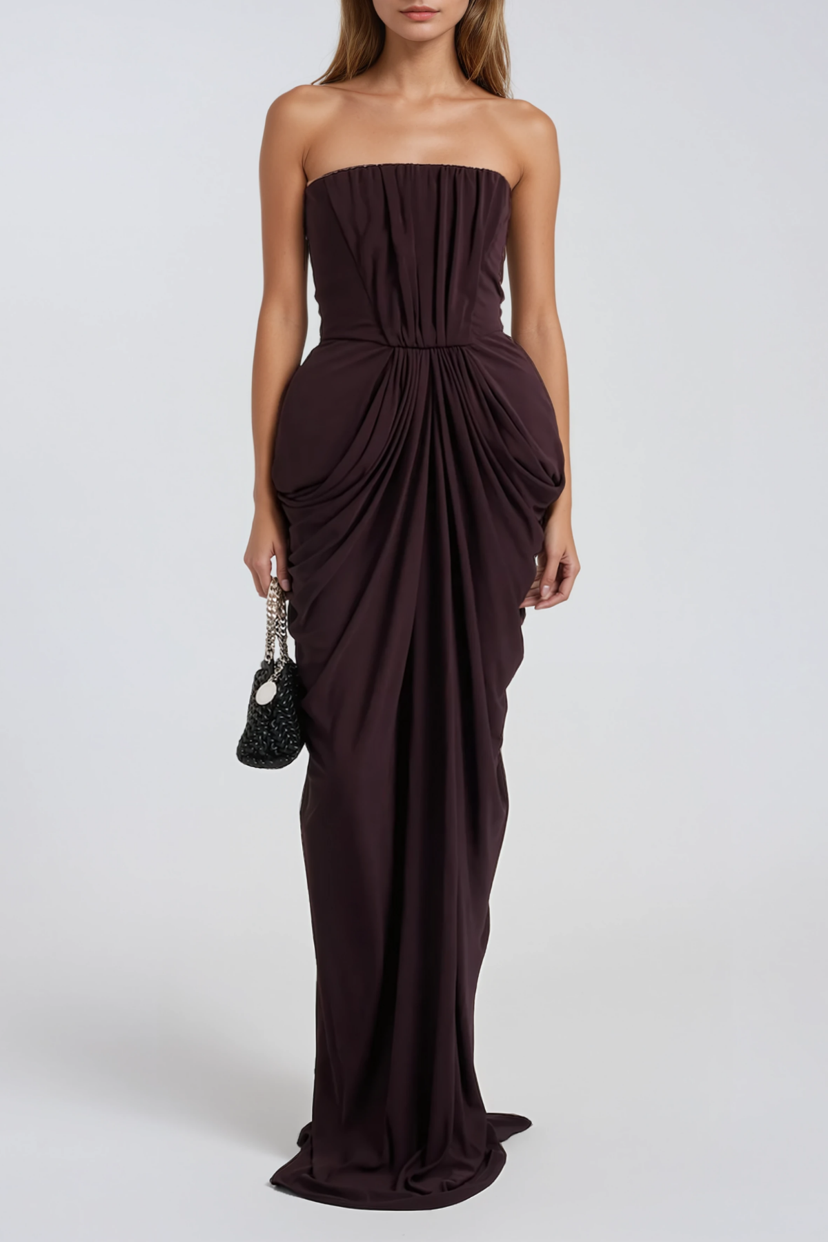 Fina Strapless Draped Maxi Dress