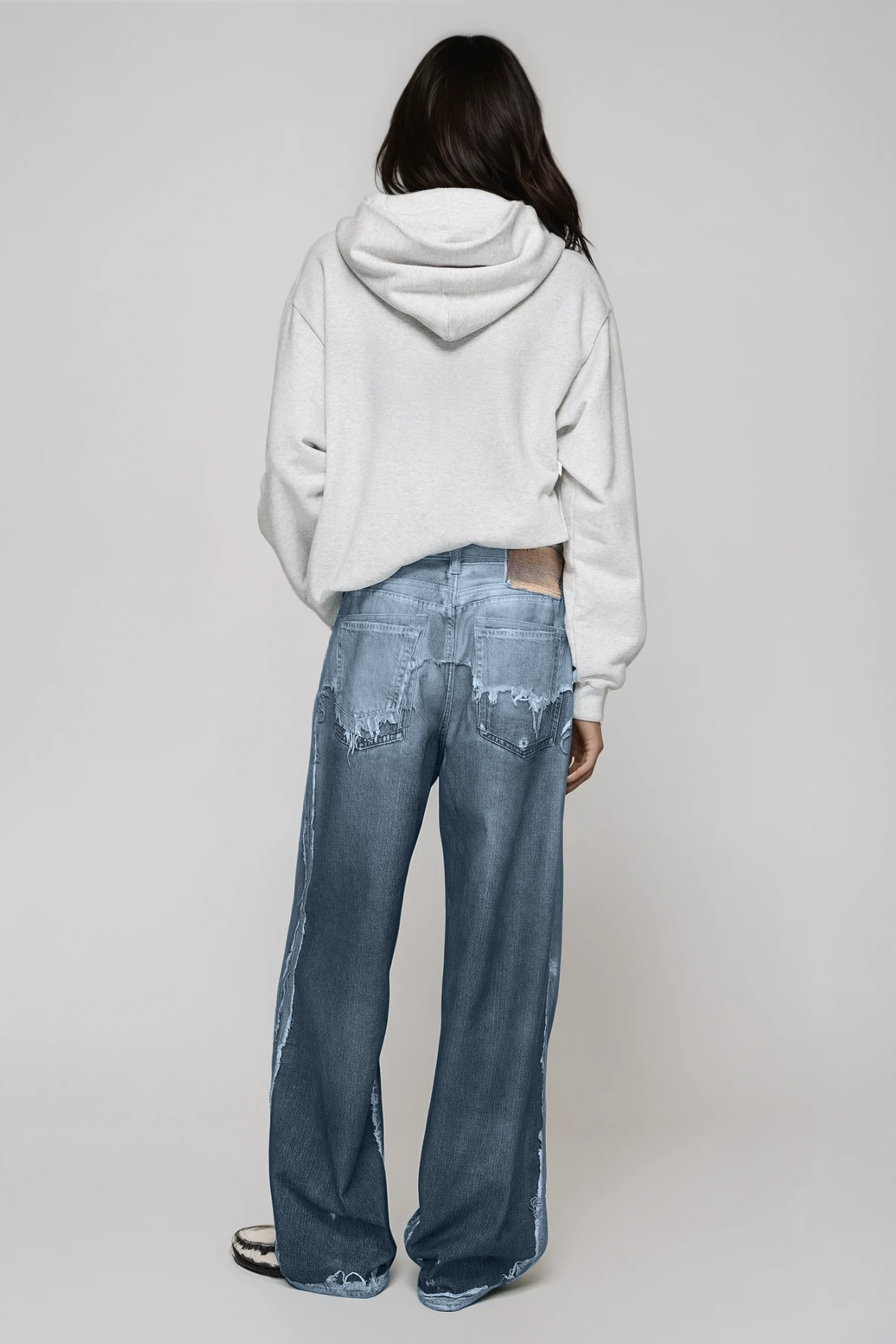Finbar Fringe Print Barrel Jeans
