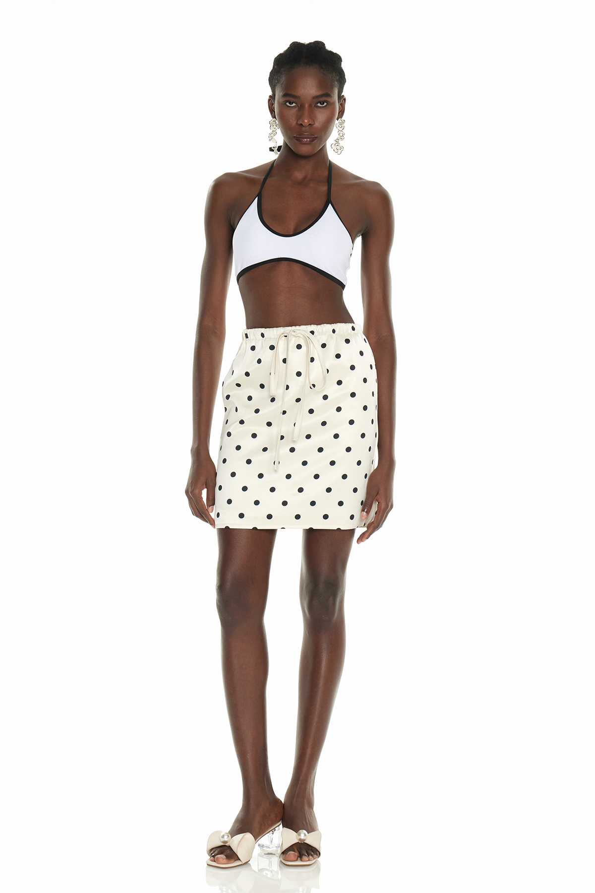 Finbarr Dot Satin Mini Skirt